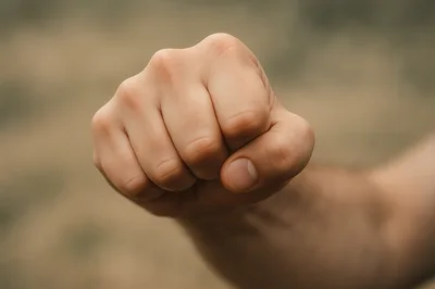 Close Up Of A Human Fist Held Forward