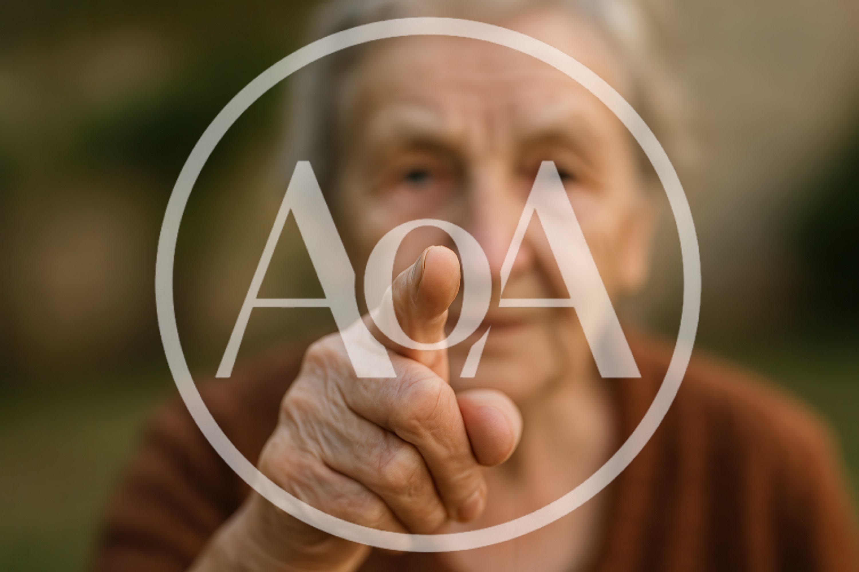 Elderly Woman Pointing Directly At The Camera