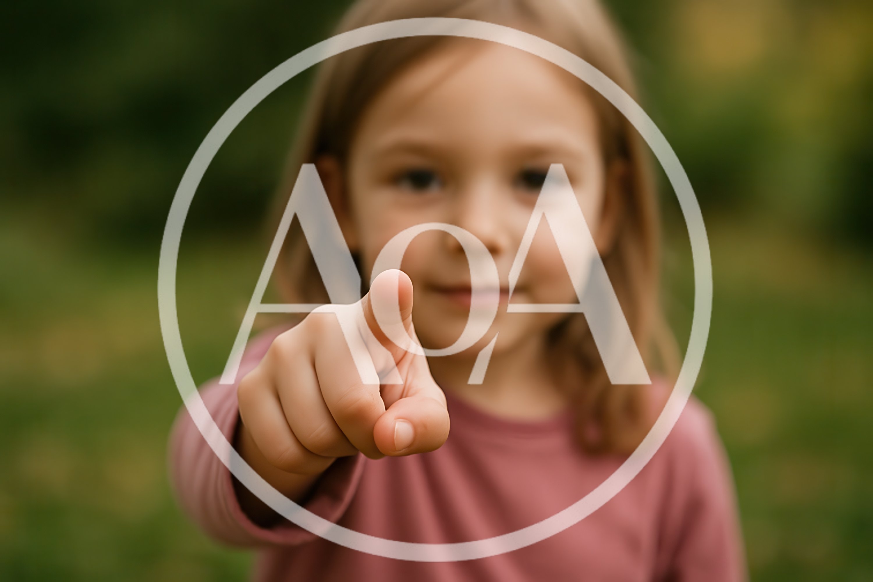 Young Girl Pointing Directly At Camera
