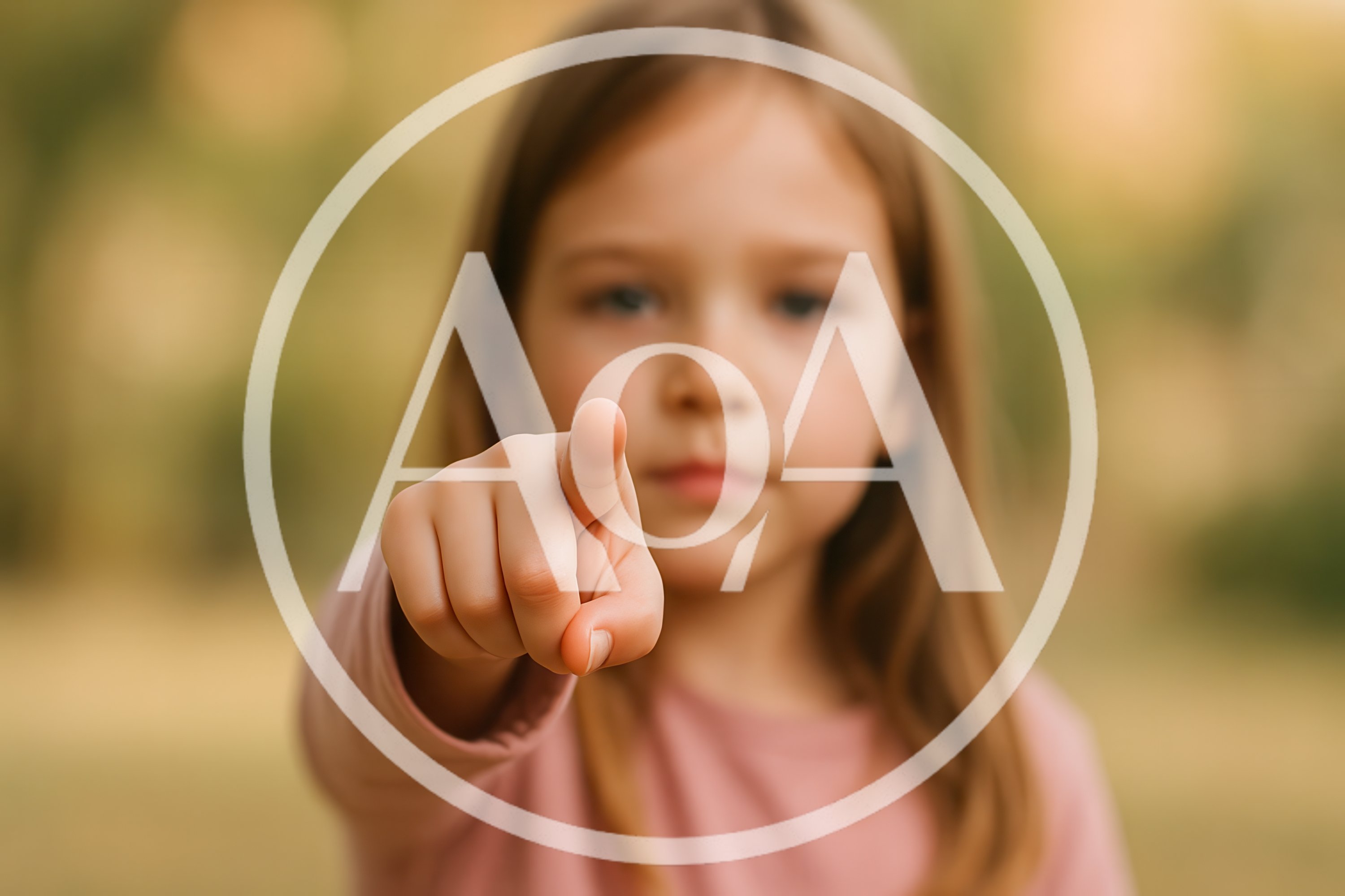 Young Girl Pointing Directly At Camera