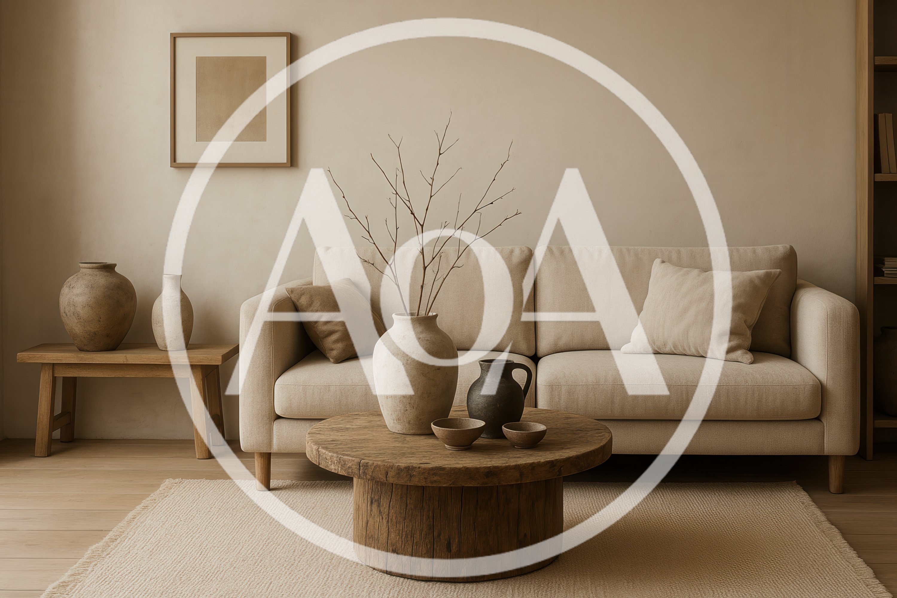 Minimalist Living Room With Neutral Earthy Decor