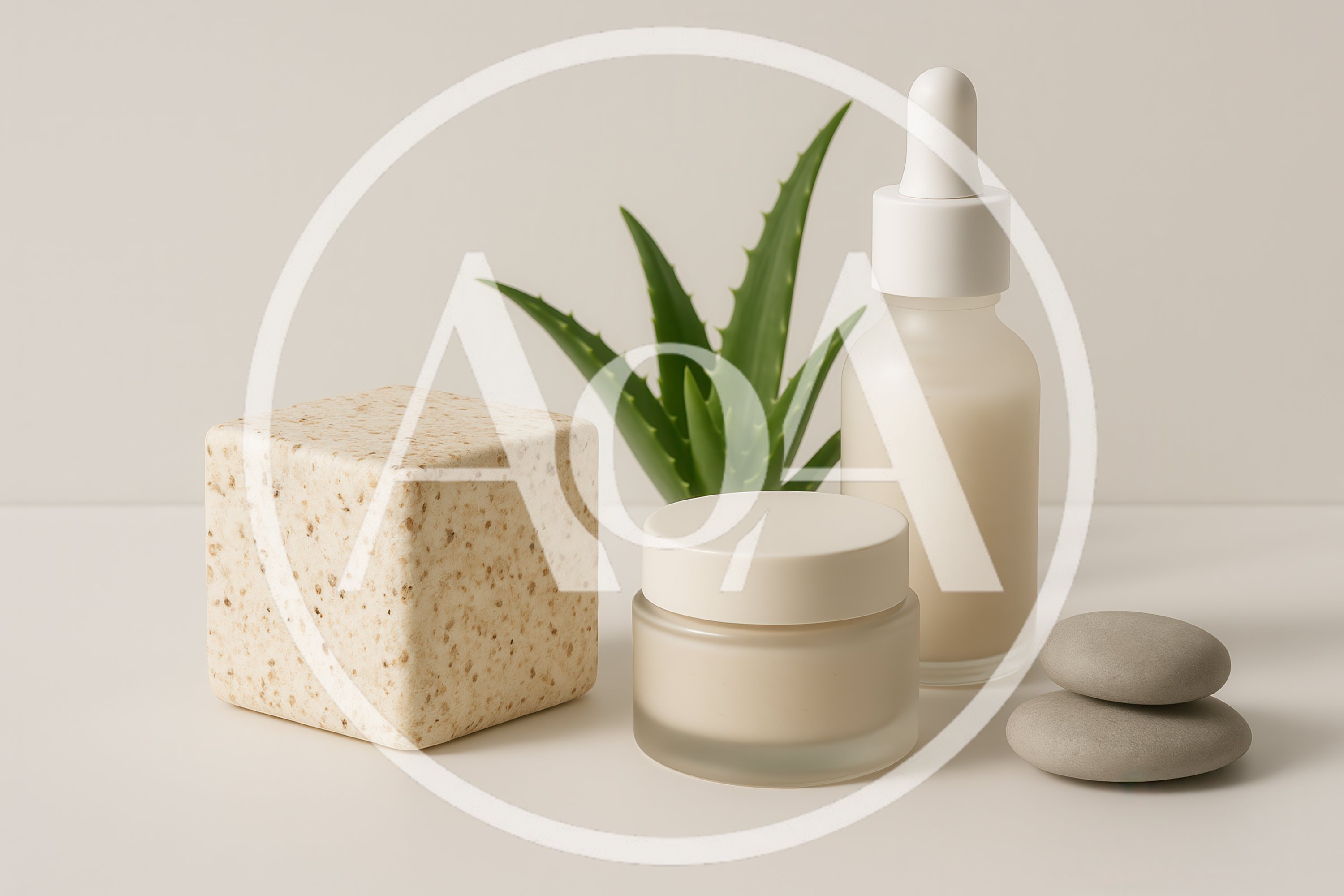 Skincare Products With Aloe Vera And Natural Stones
