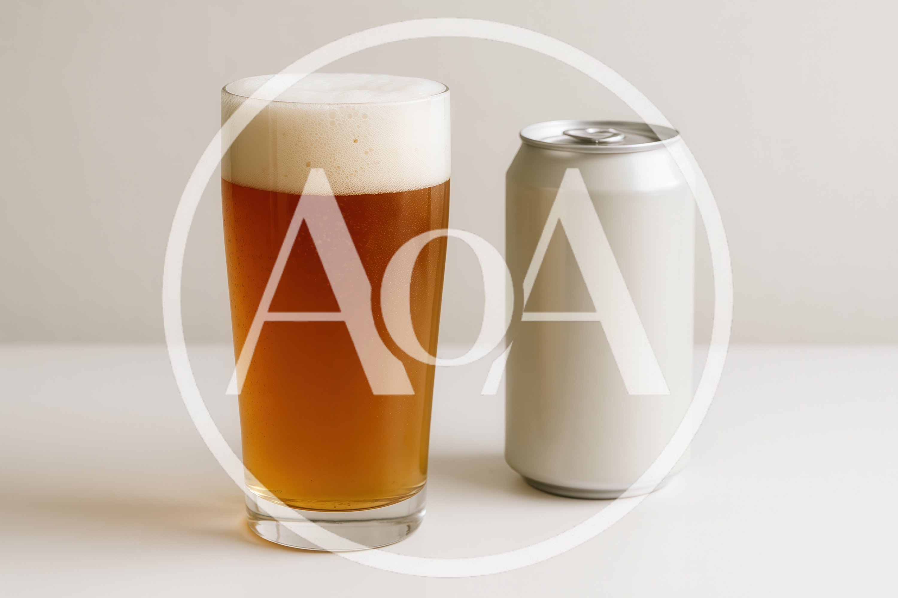 Glass Of Beer And Blank Aluminum Can