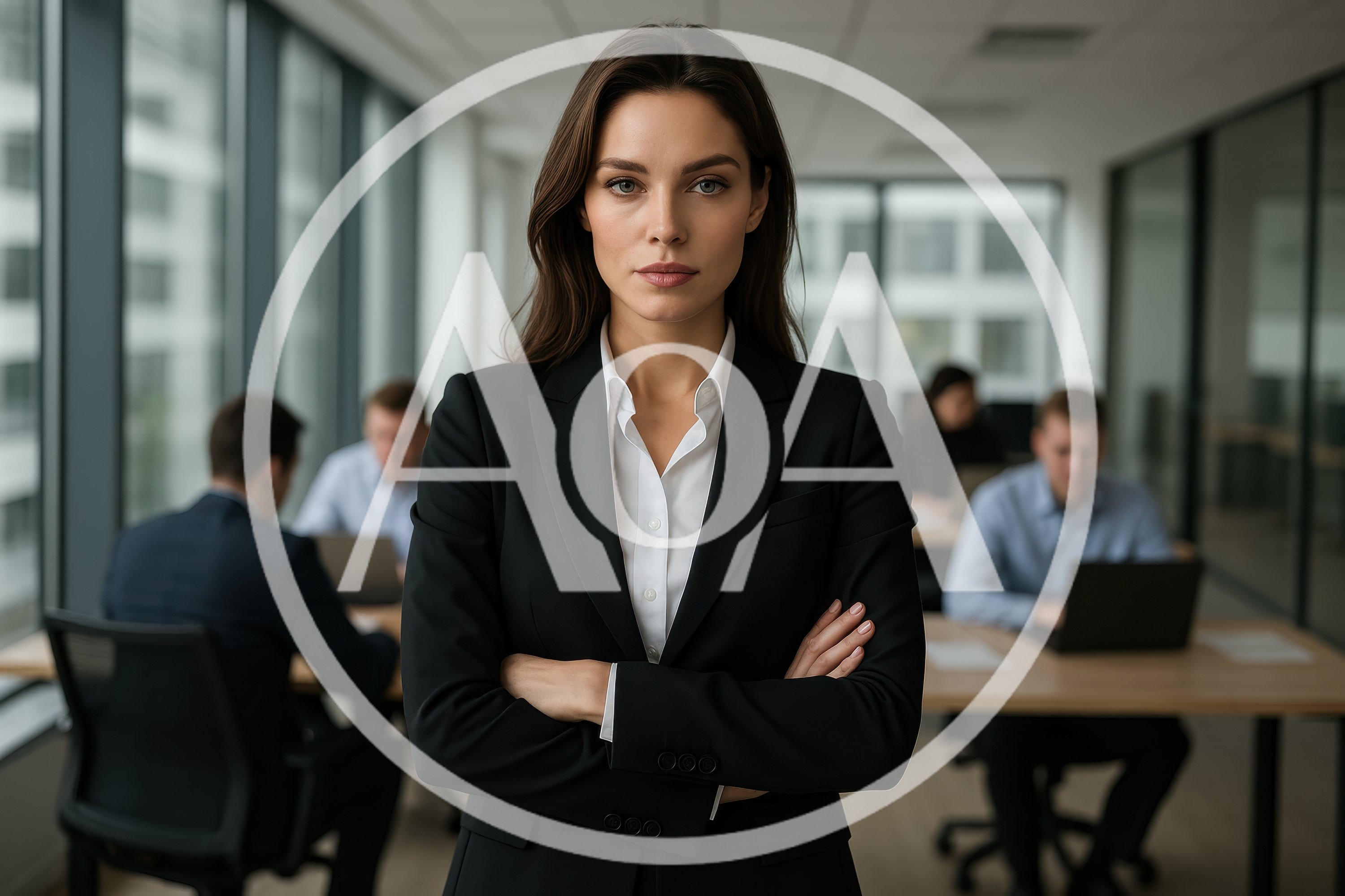 Professional Businesswoman Standing In Modern Office