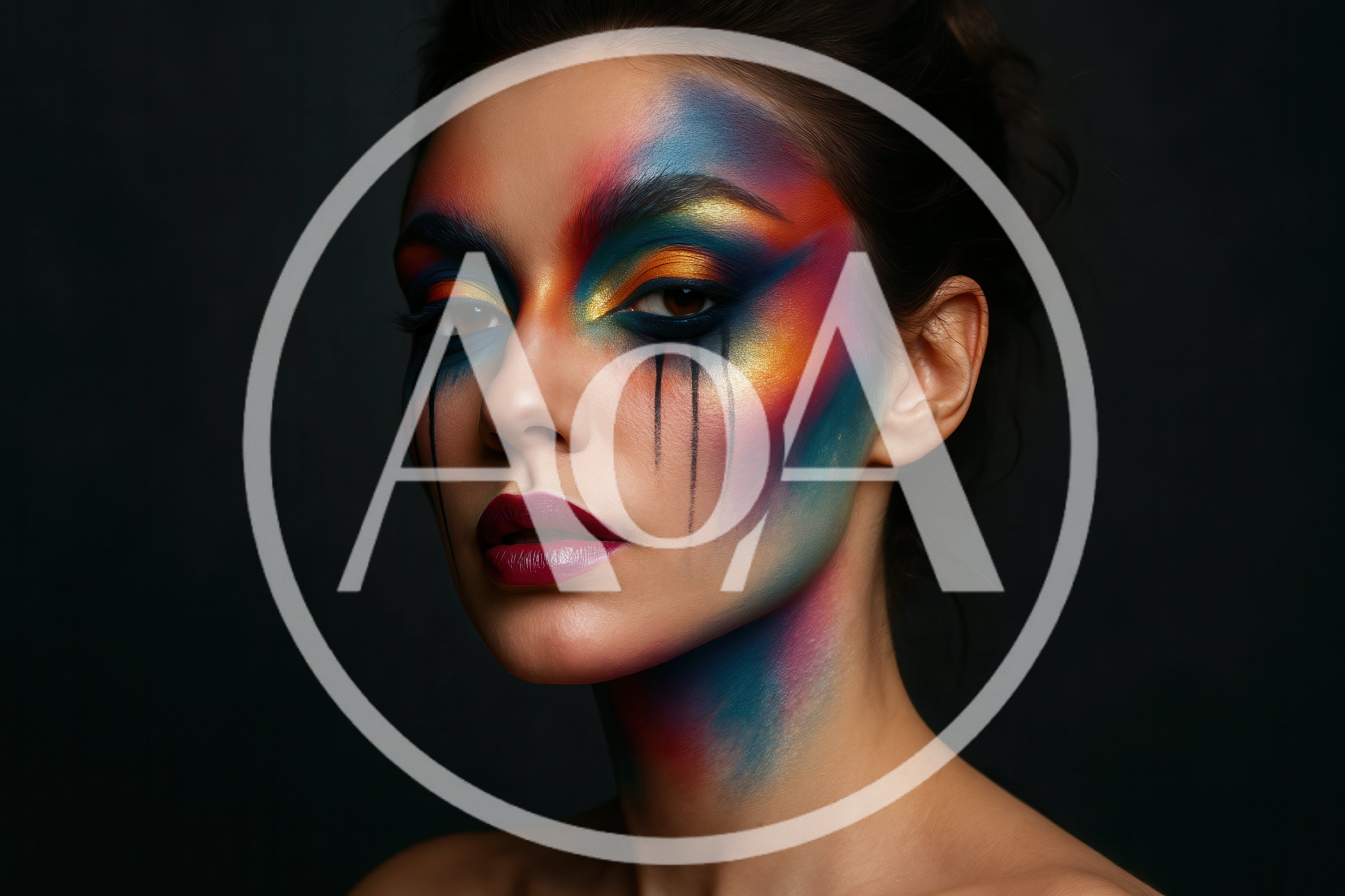 Portrait Of A Woman With Artistic Colorful Makeup