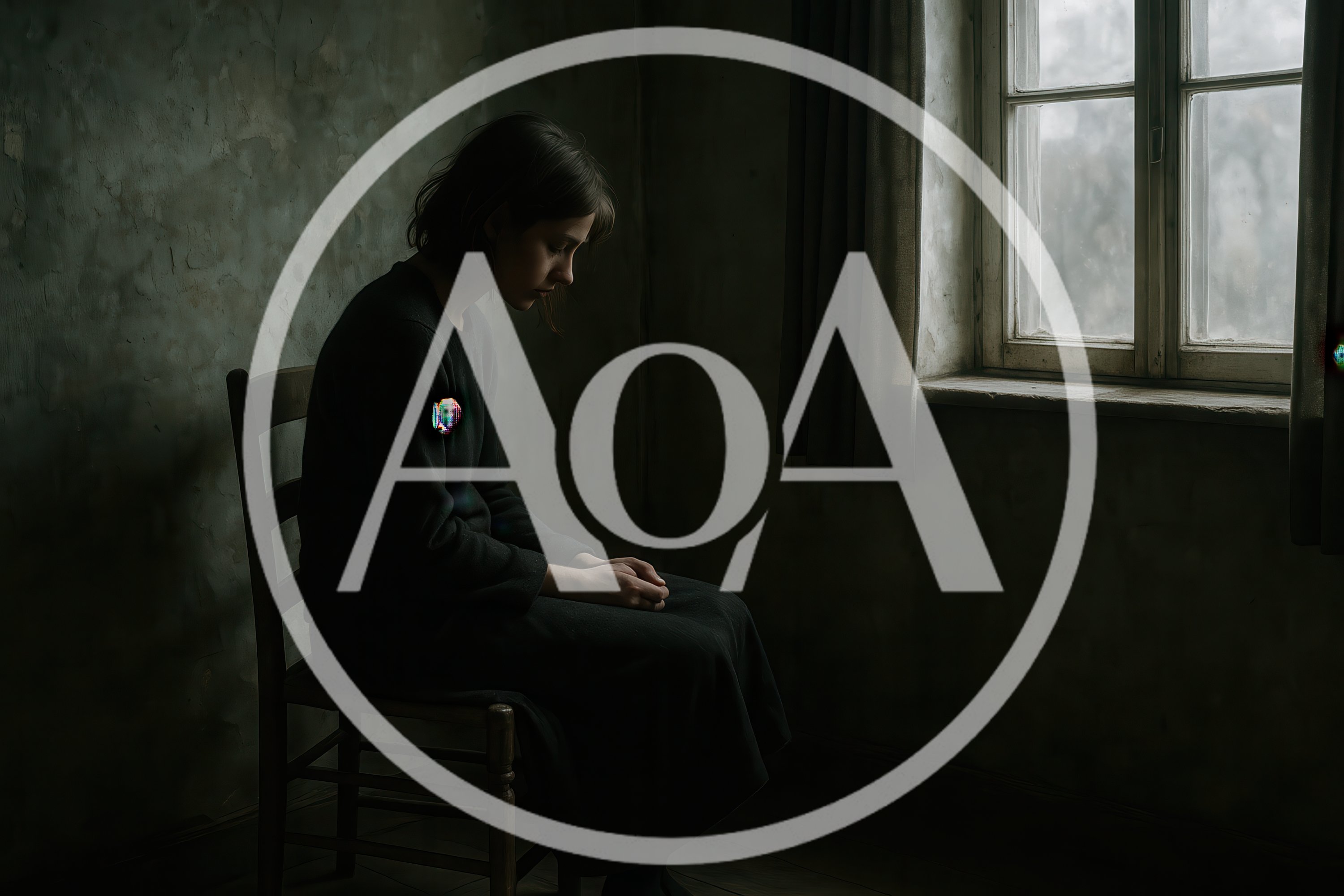 Sad Woman Sitting Alone In A Dim Room