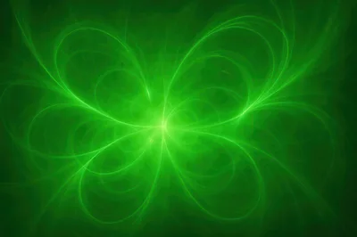 Abstract Green Fractal Light Energy Background