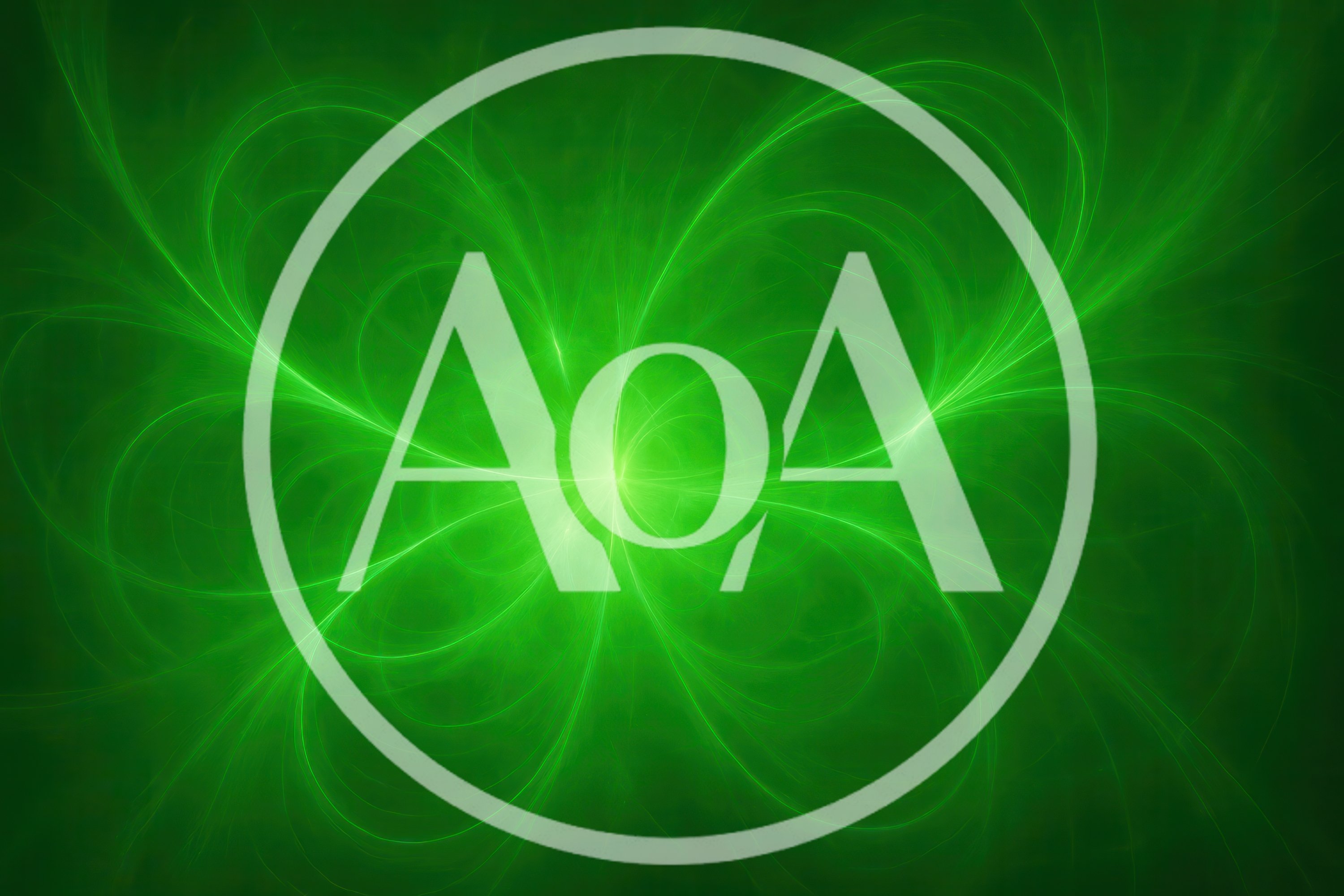 Abstract Green Fractal Light Energy Background