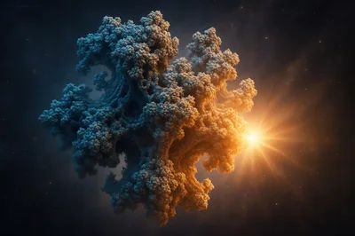 Abstract Fractal Structure Floating In Deep Space