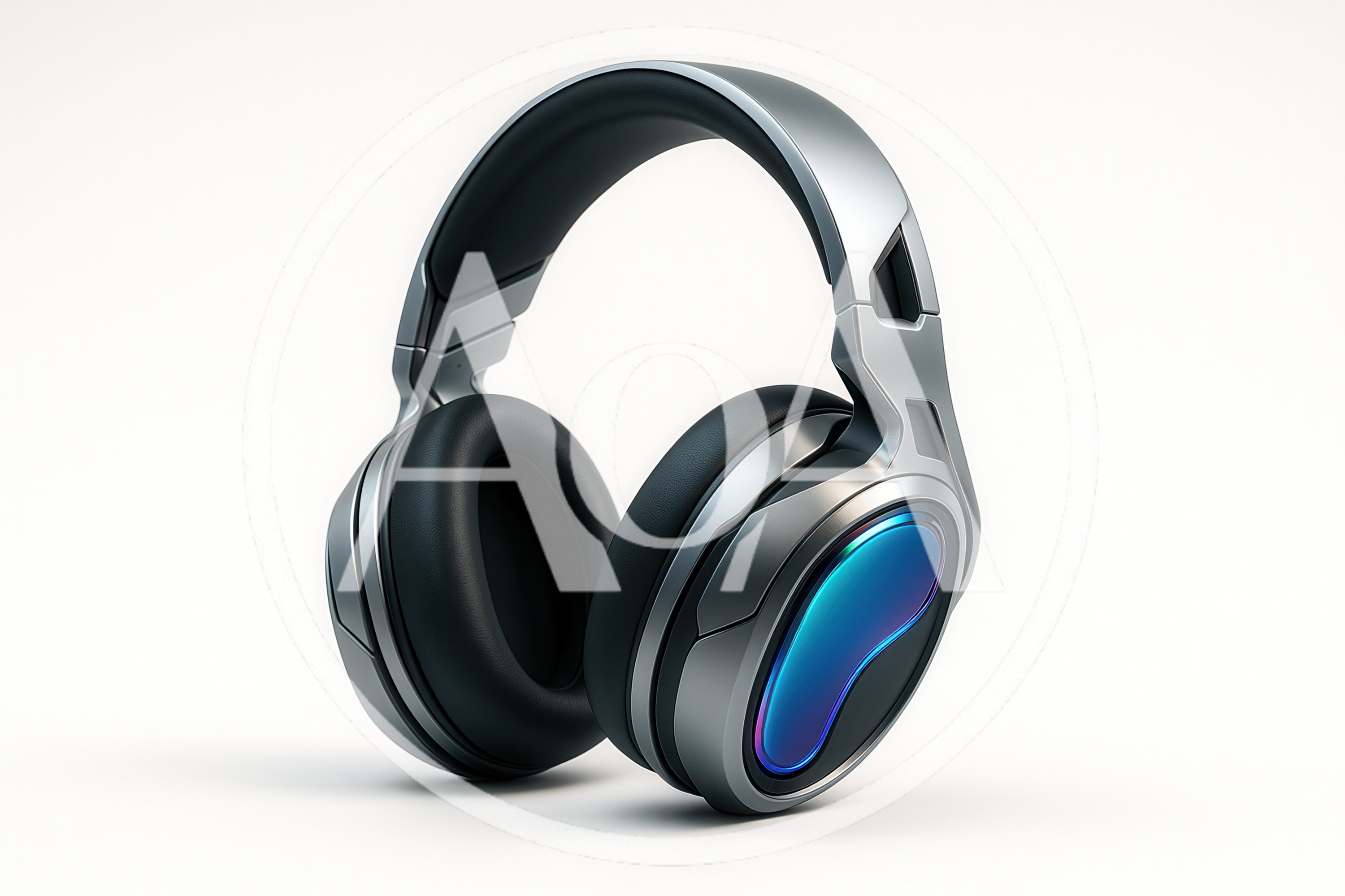 Modern Metallic Wireless Headphones With Iridescent Accents