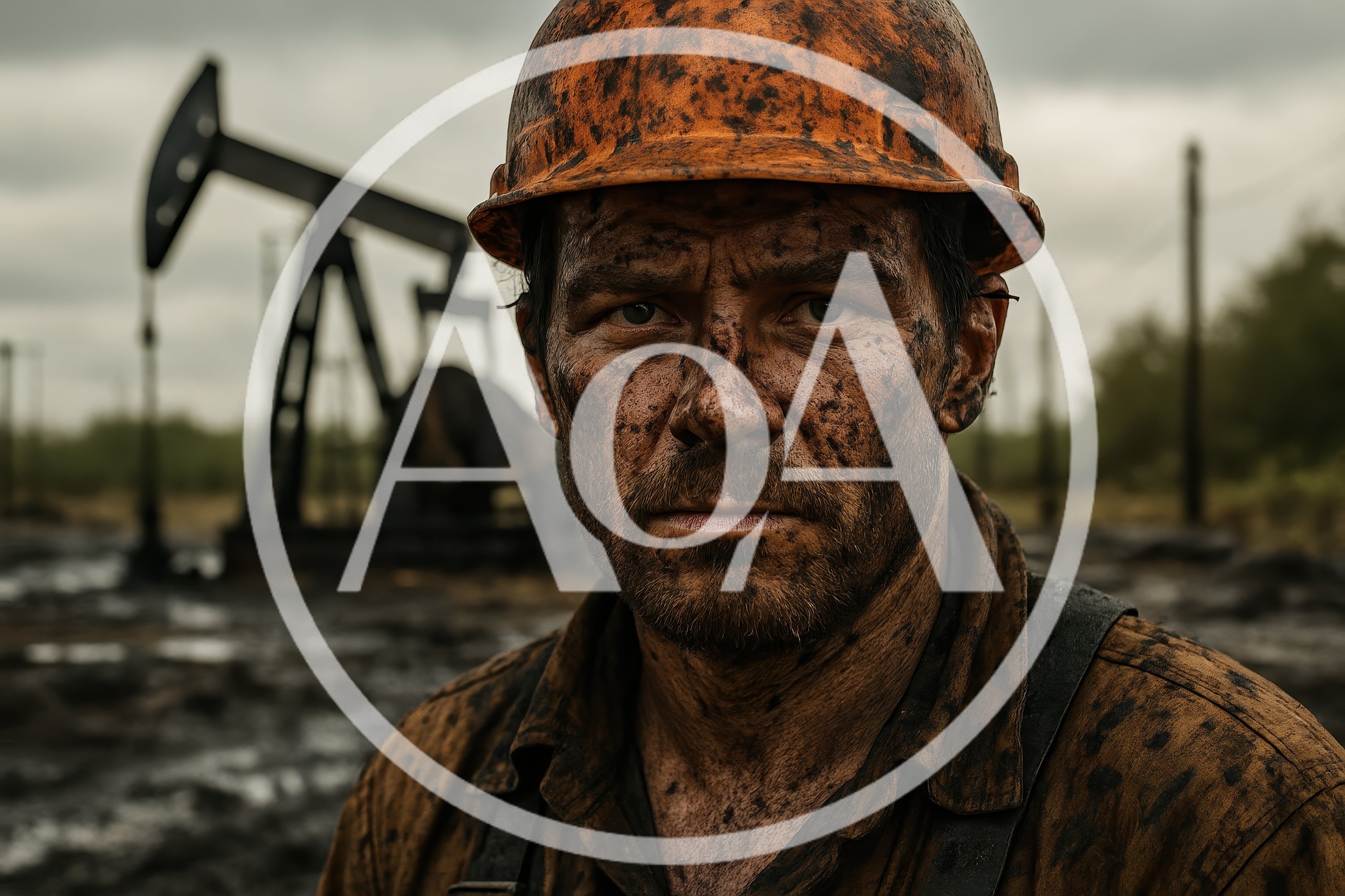 Portrait Of A Grimy Oil Field Worker