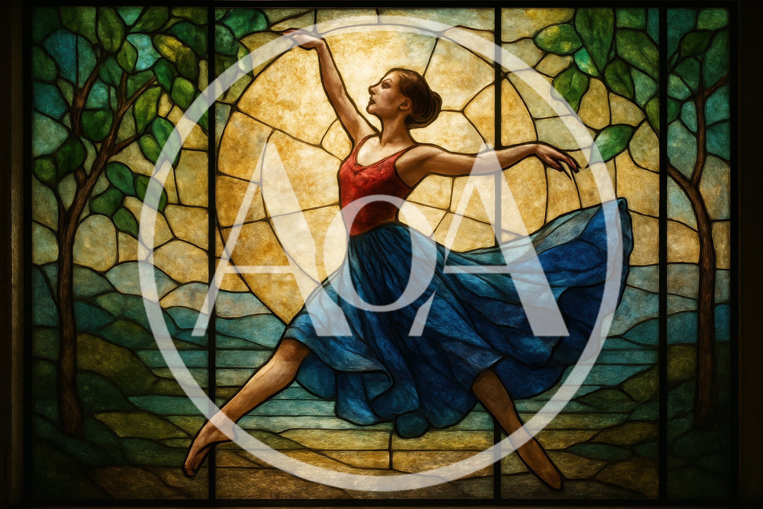 Stained Glass Window Featuring A Dancing Ballerina