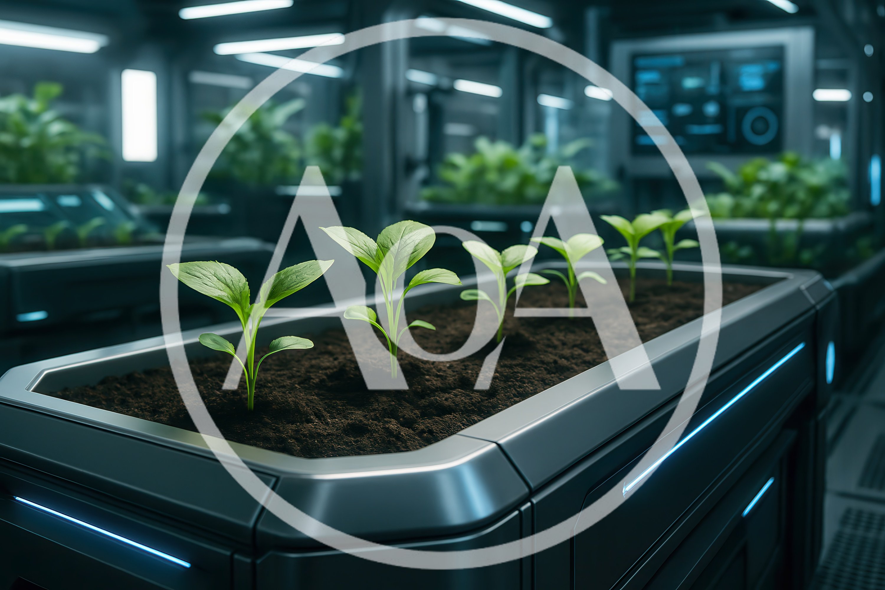 Young Seedlings Growing In A Futuristic Hydroponic Laboratory