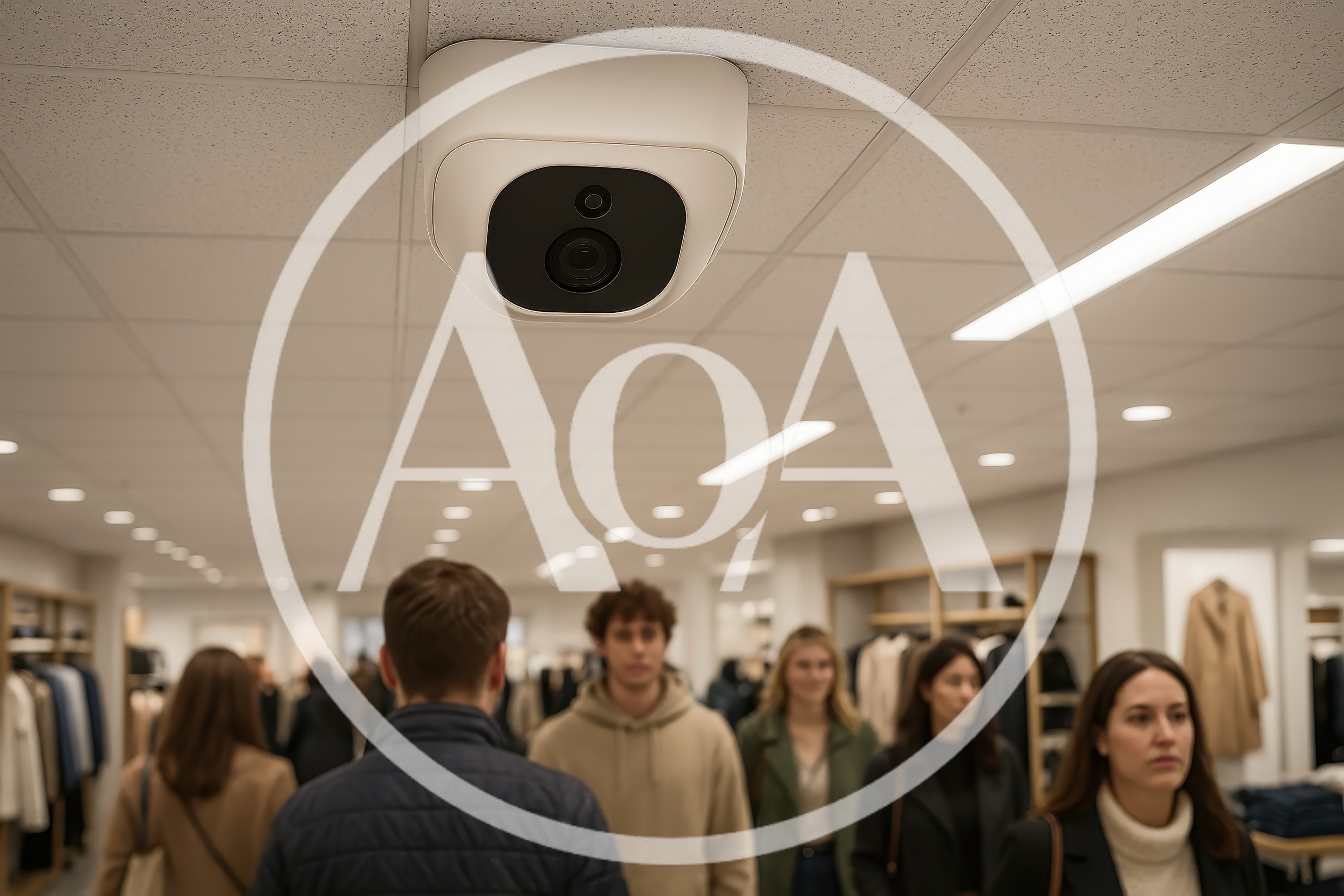 Security Camera Monitoring Shoppers In A Clothing Store