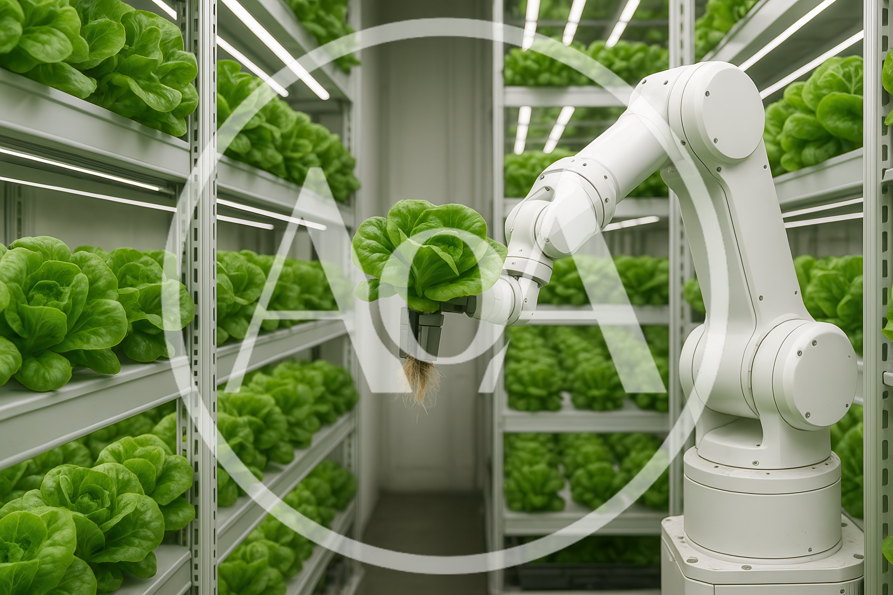 Robotic Arm Harvesting Lettuce in Vertical Farm