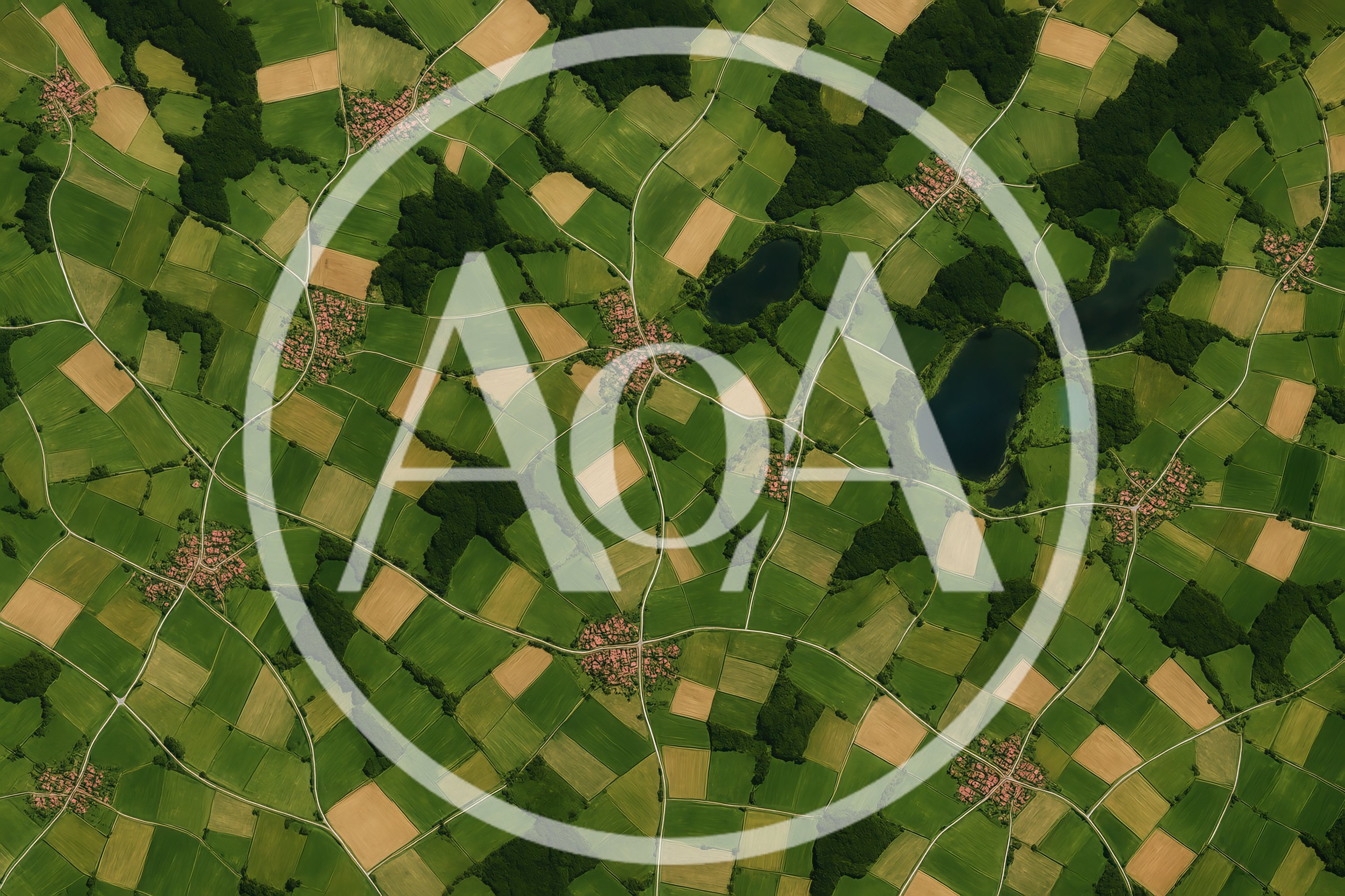 Aerial View Of Rural European Farmland And Villages