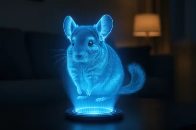 Holographic Chinchilla Projection On A Dark Table
