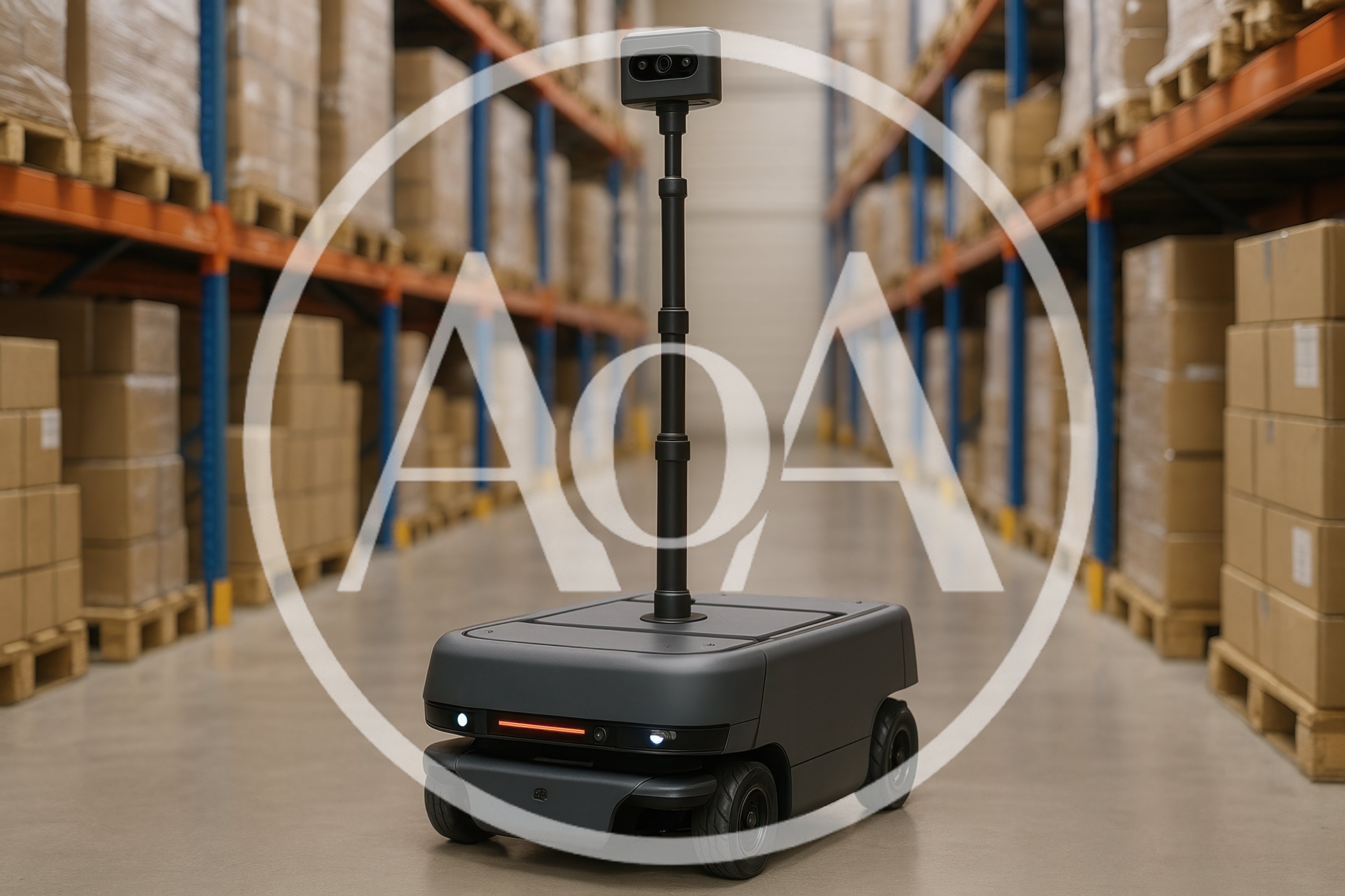 Autonomous Warehouse Robot Navigating Storage Aisle