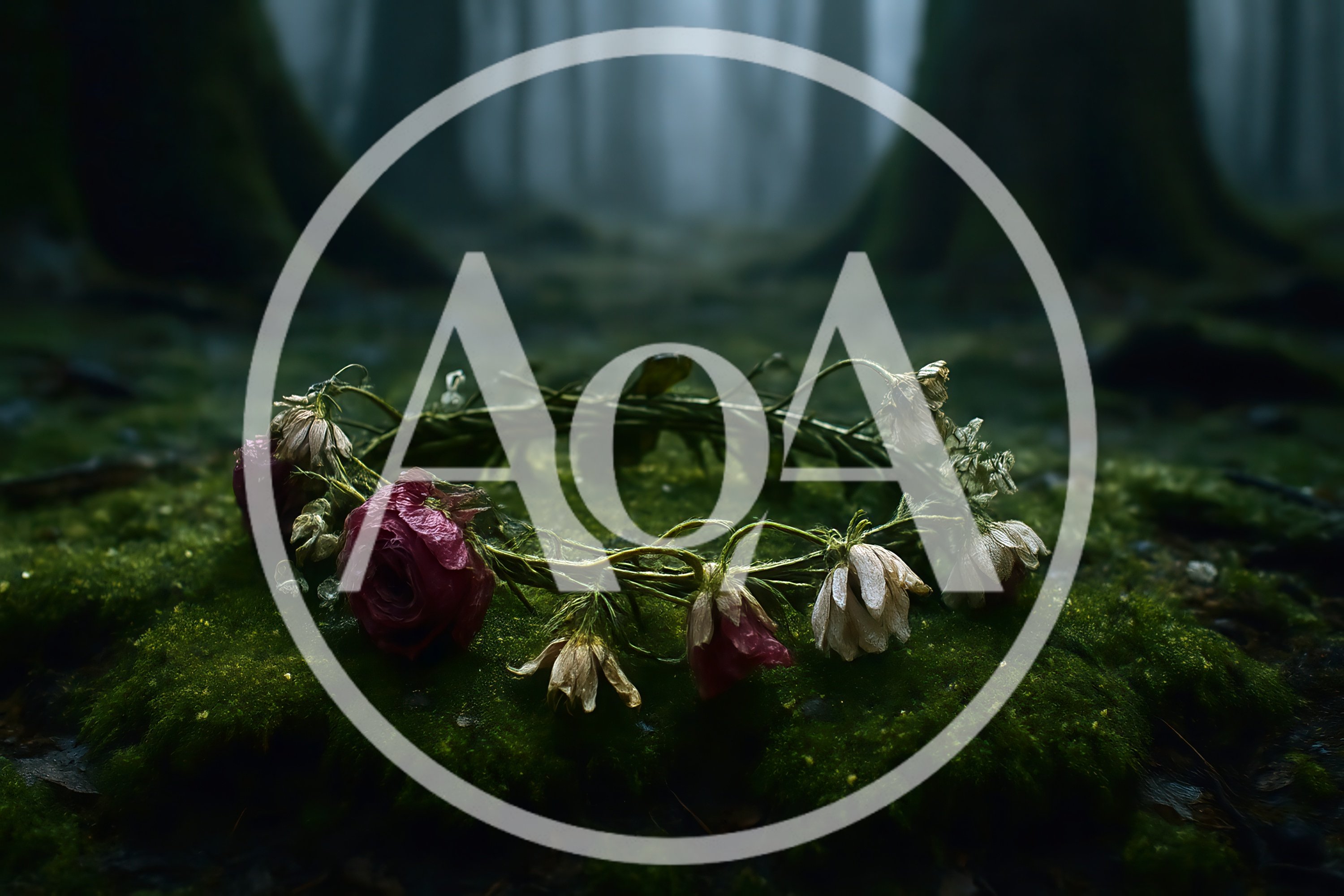 Withered Flower Crown Resting On Mossy Forest Floor