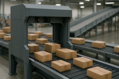 Automated Package Scanning System In Logistics Warehouse