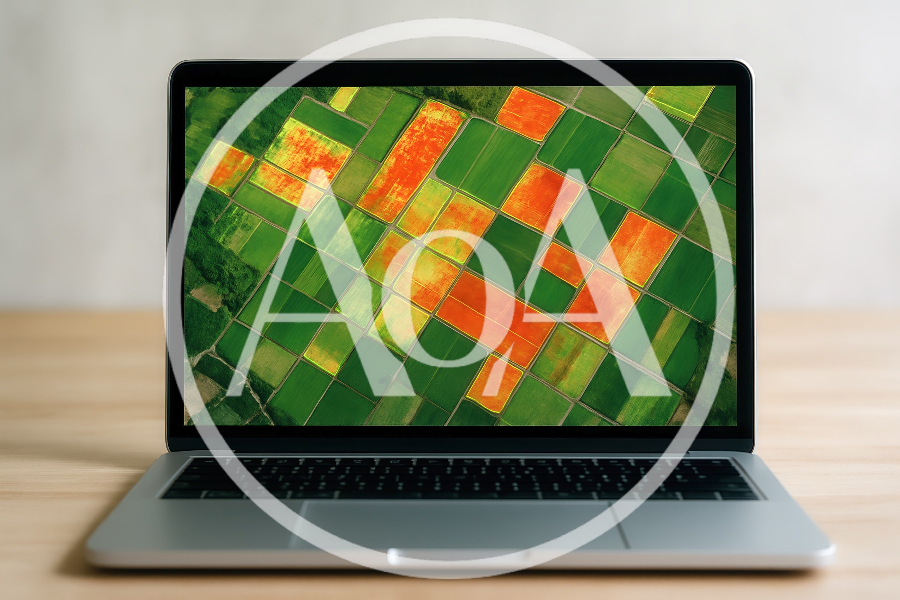 Laptop Displaying Agricultural Satellite Crop Health Analysis