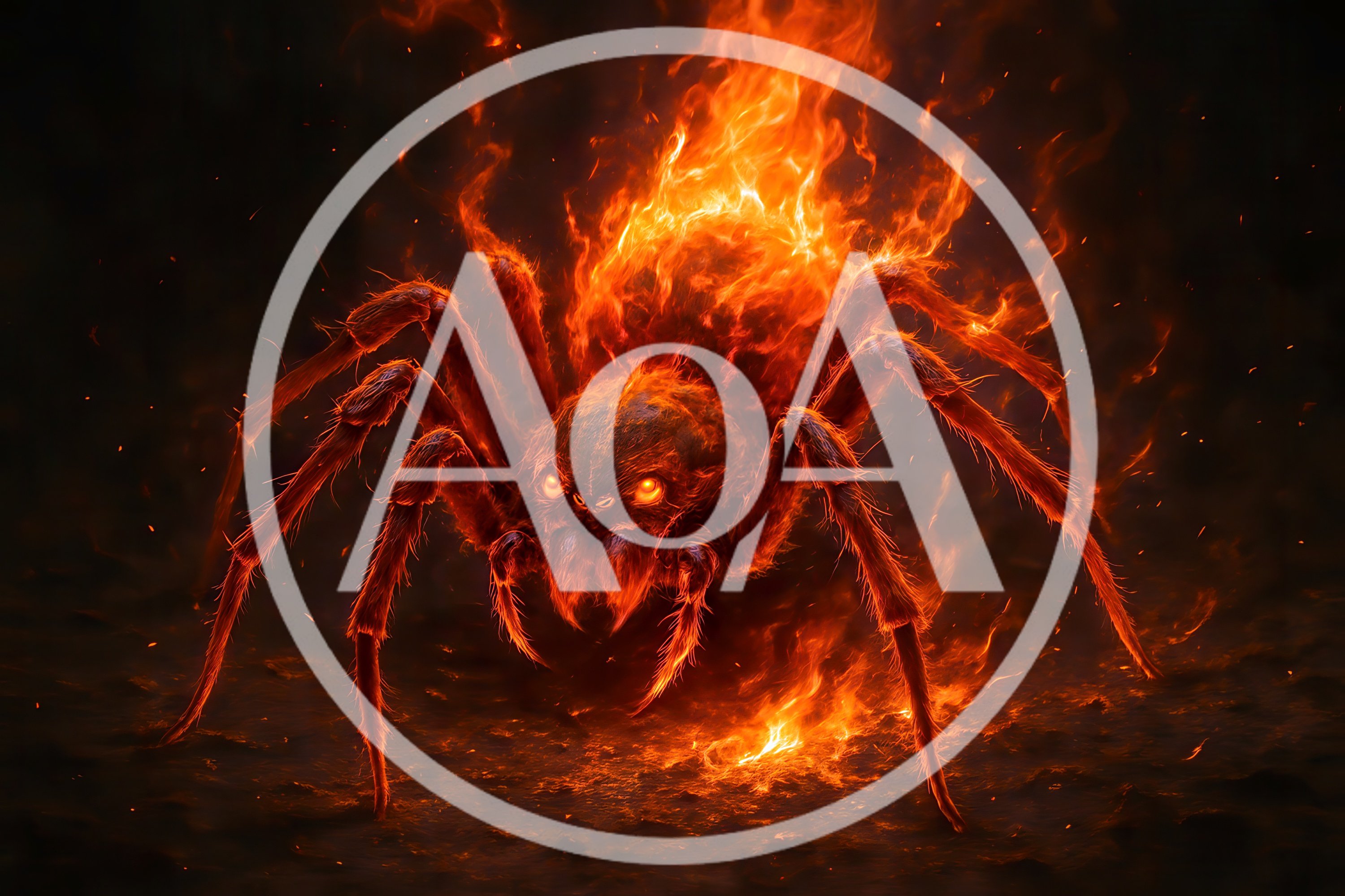 Fiery Demon Spider Engulfed In Intense Flames