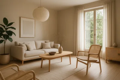 Minimalist Living Room Interior With Neutral Tones