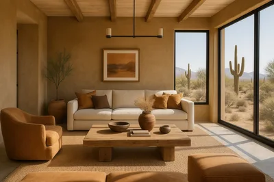 Modern Desert Living Room With Earthy Tones