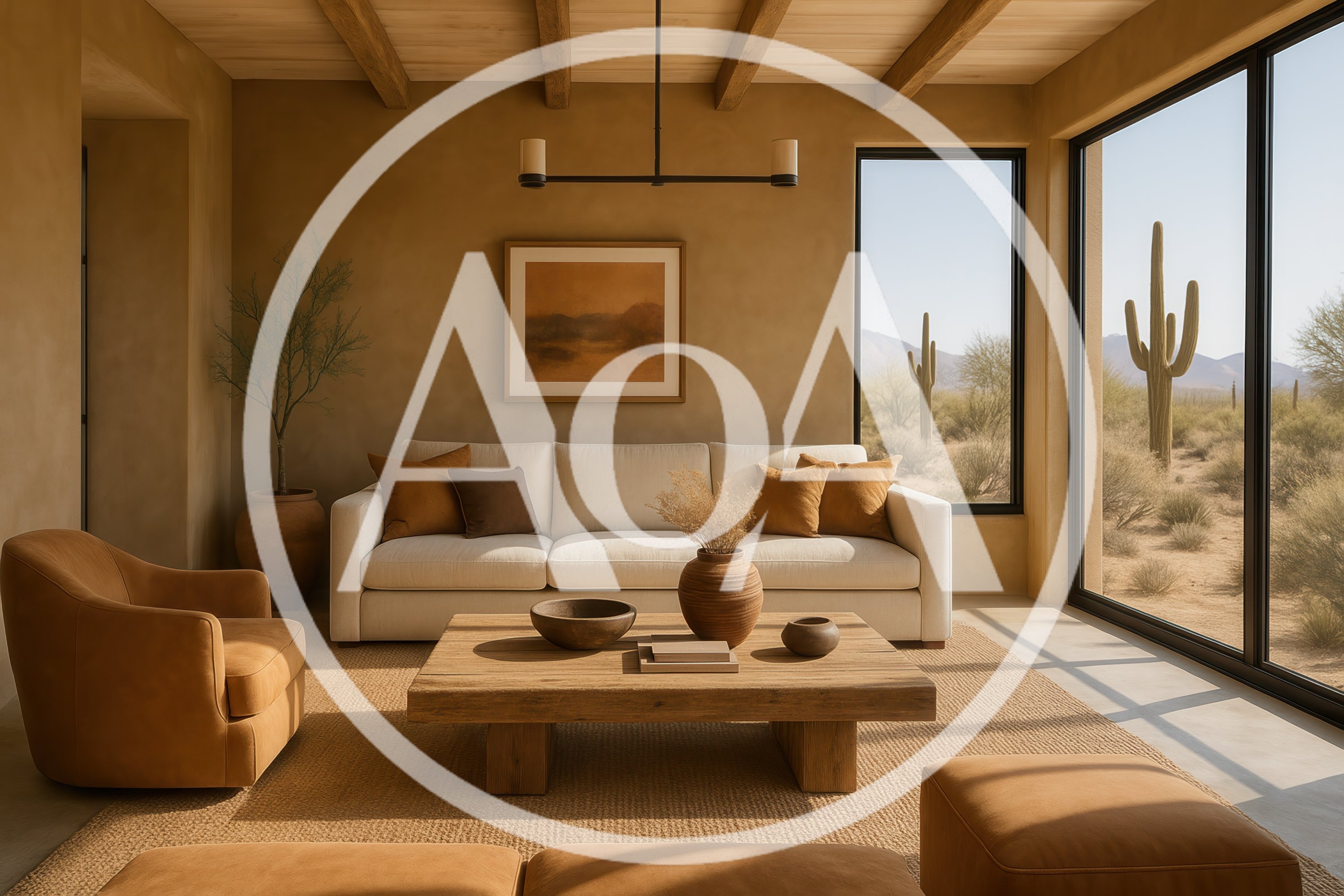 Modern Desert Living Room With Earthy Tones