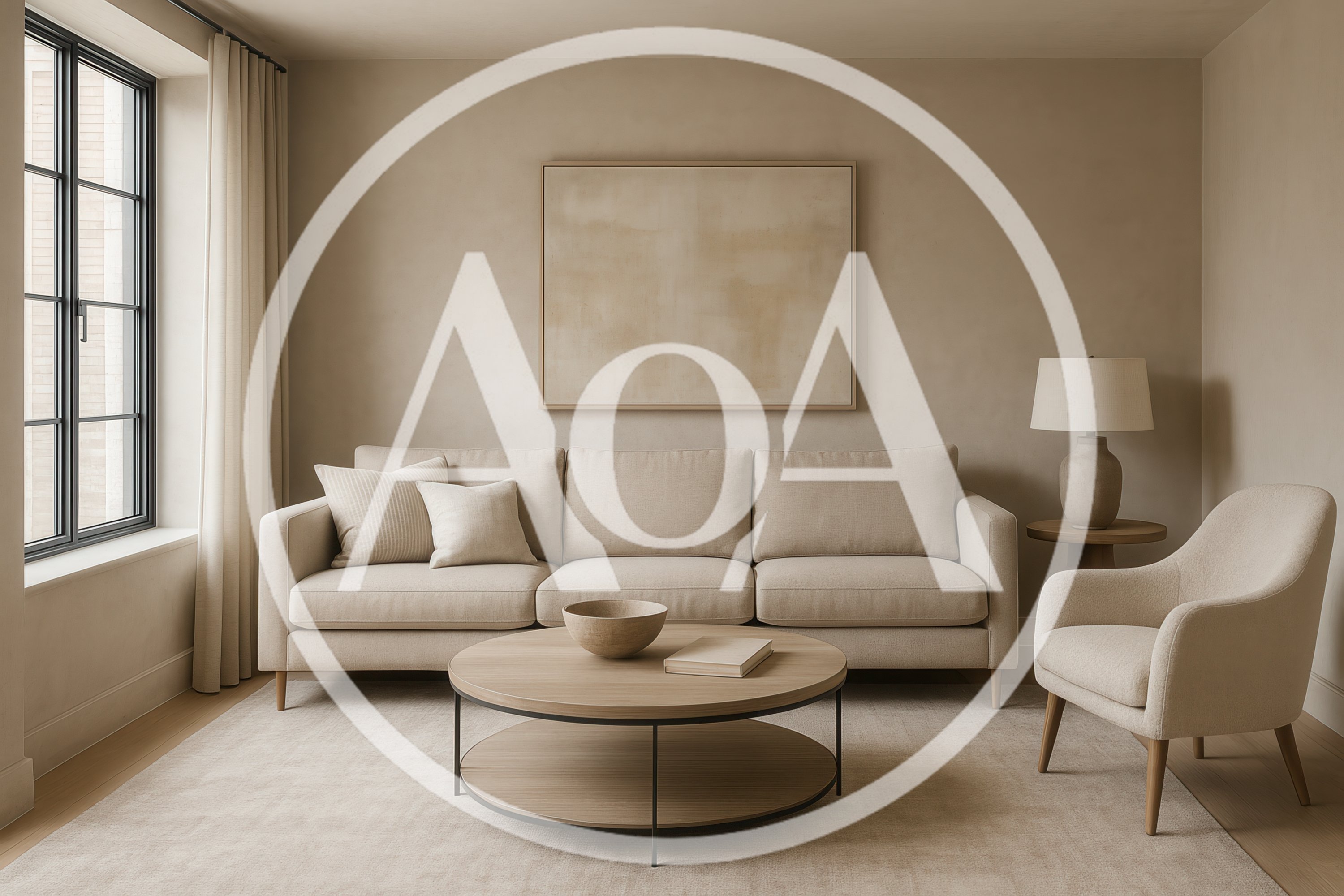 Modern Minimalist Living Room Interior With Neutral Tones