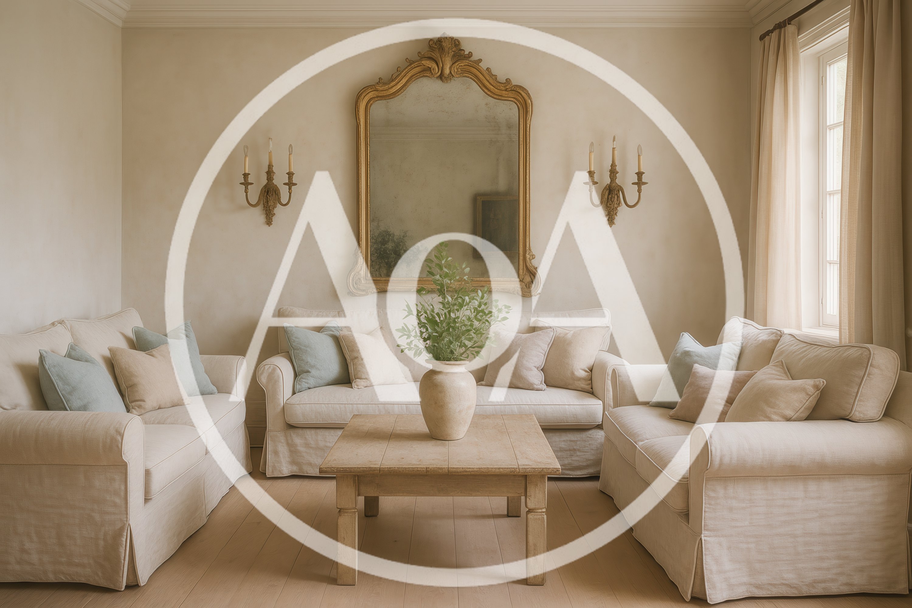 Elegant Living Room With Neutral Furniture And Decor
