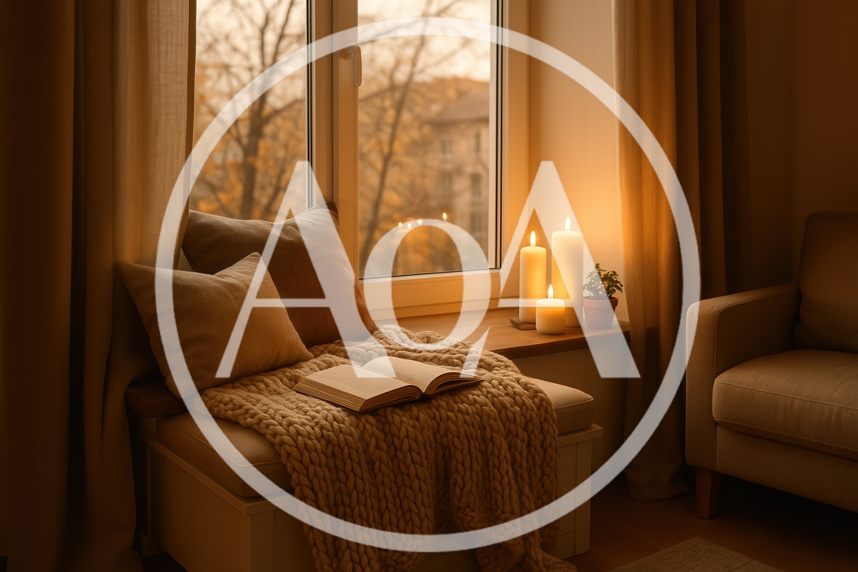 Cozy Reading Nook With Candles By Window