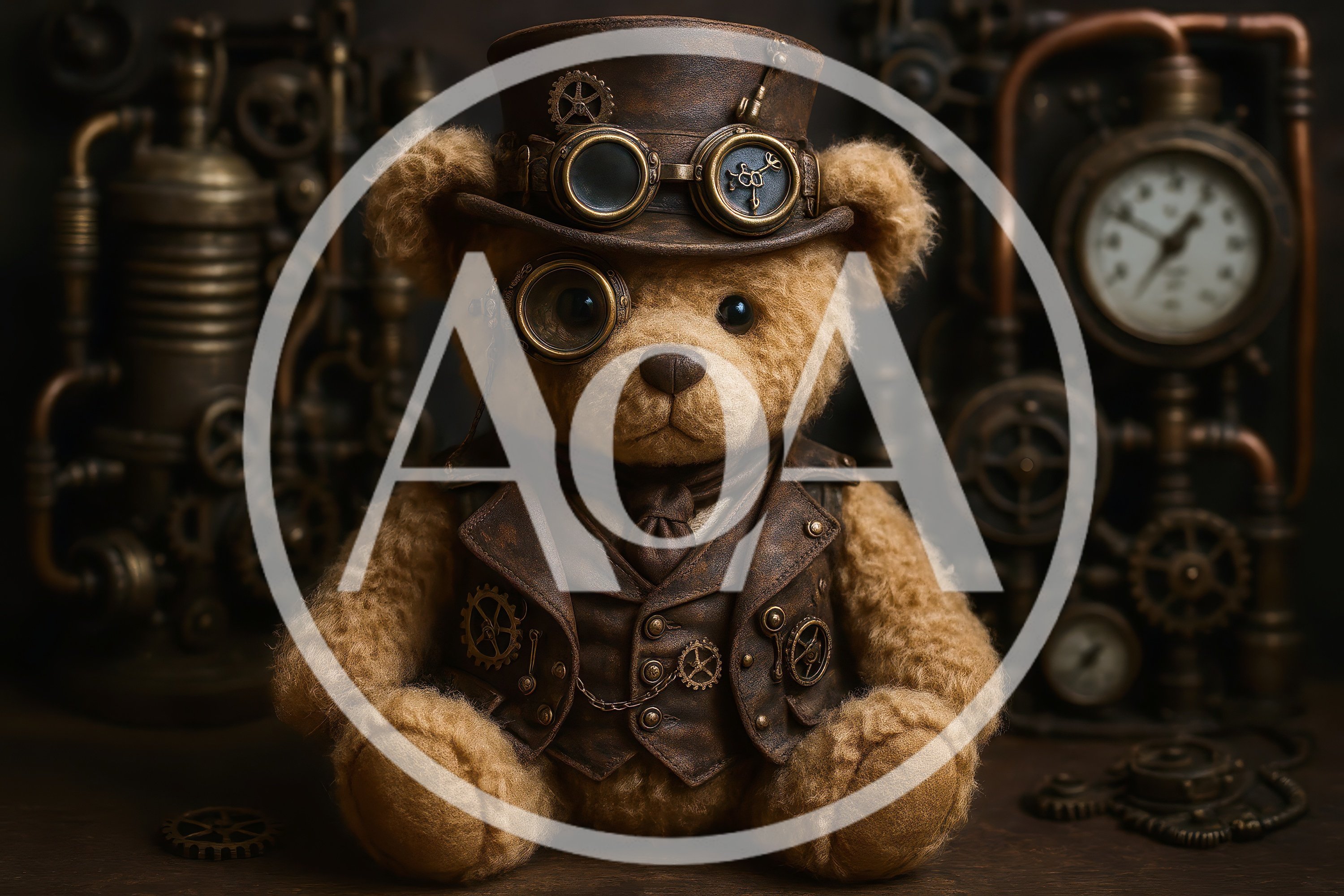 Steampunk Teddy Bear With Goggles And Top Hat
