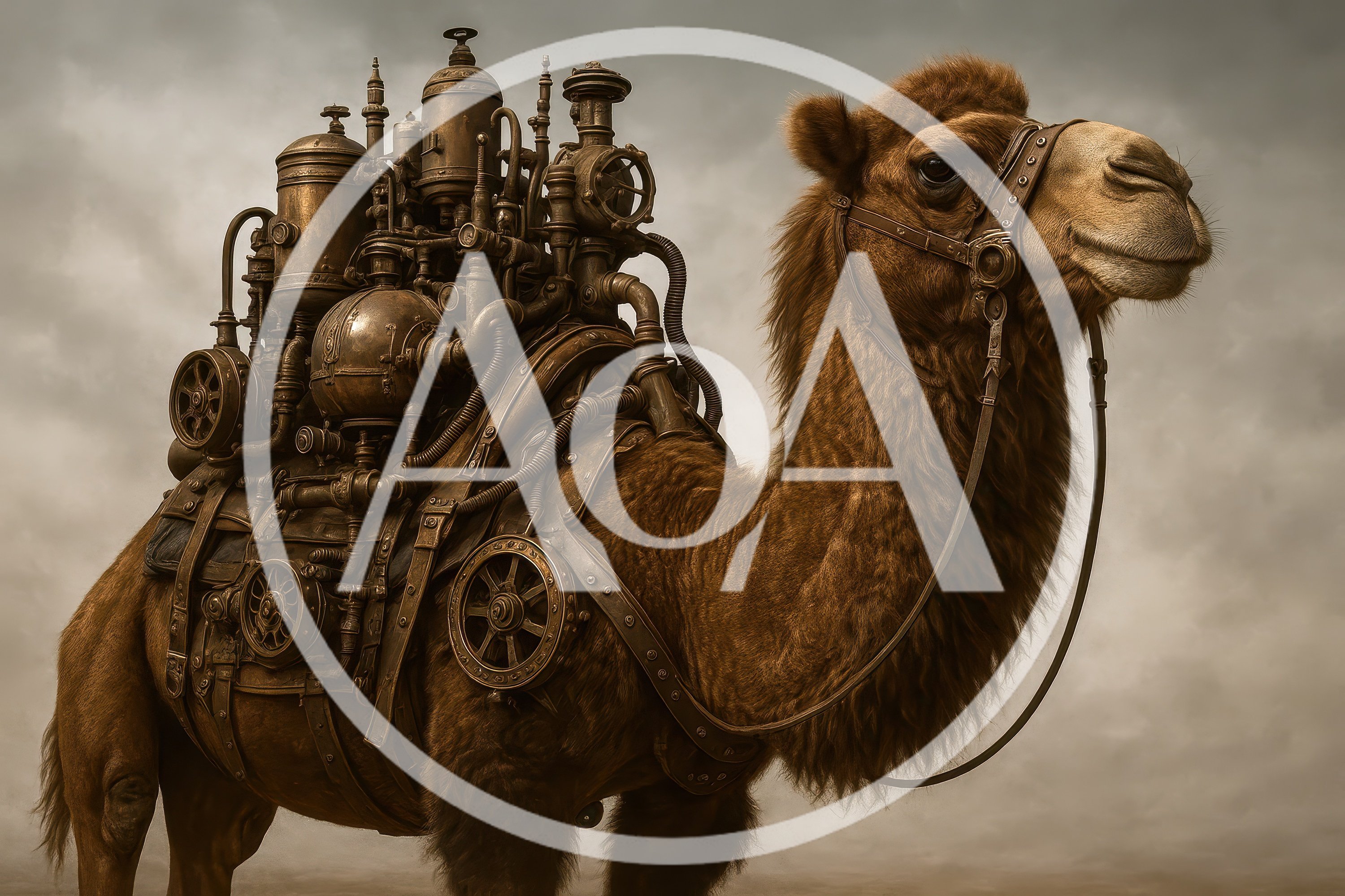 Steampunk Camel With Mechanical Brass Apparatus