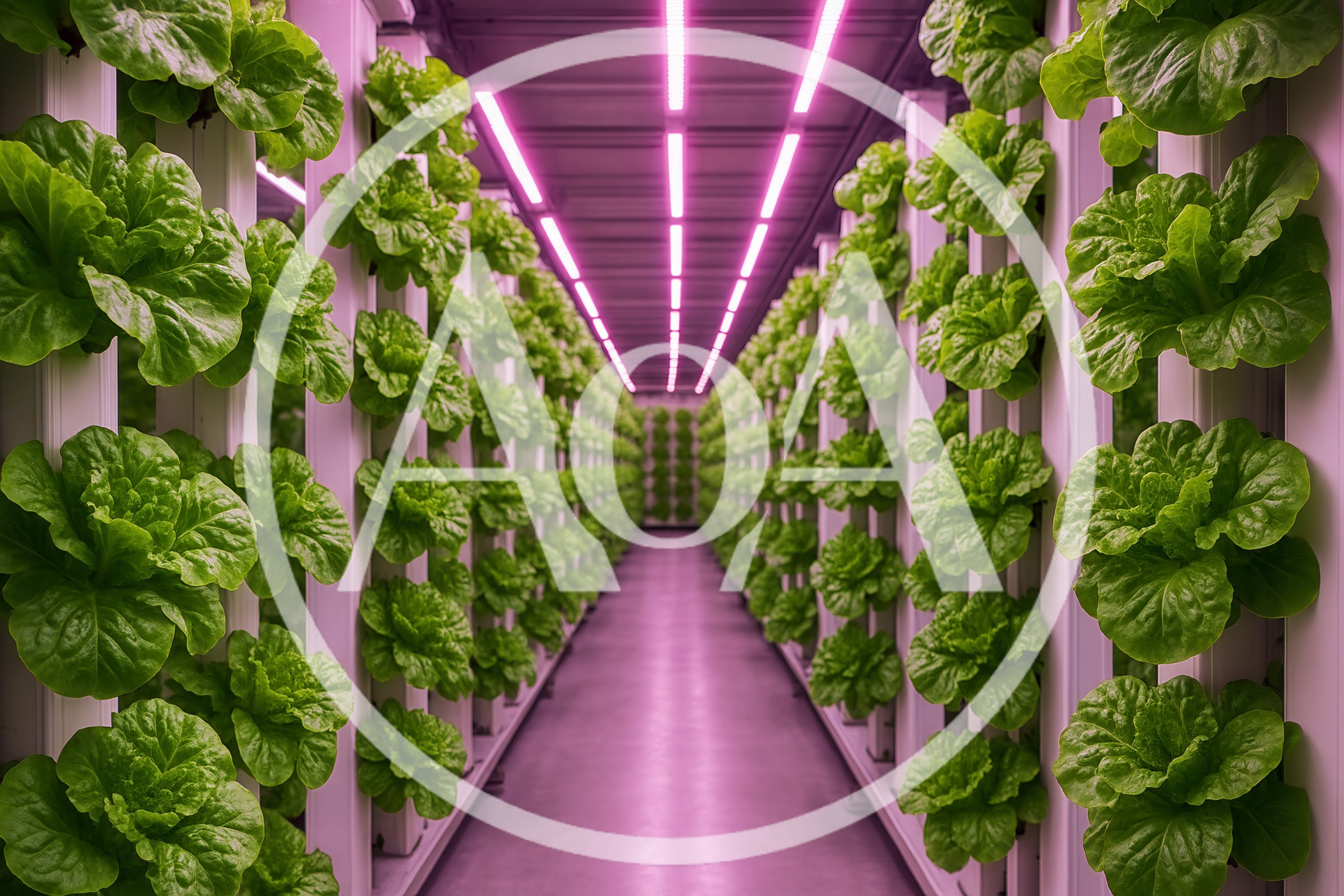 Vertical Farming Facility With Rows Of Lettuce