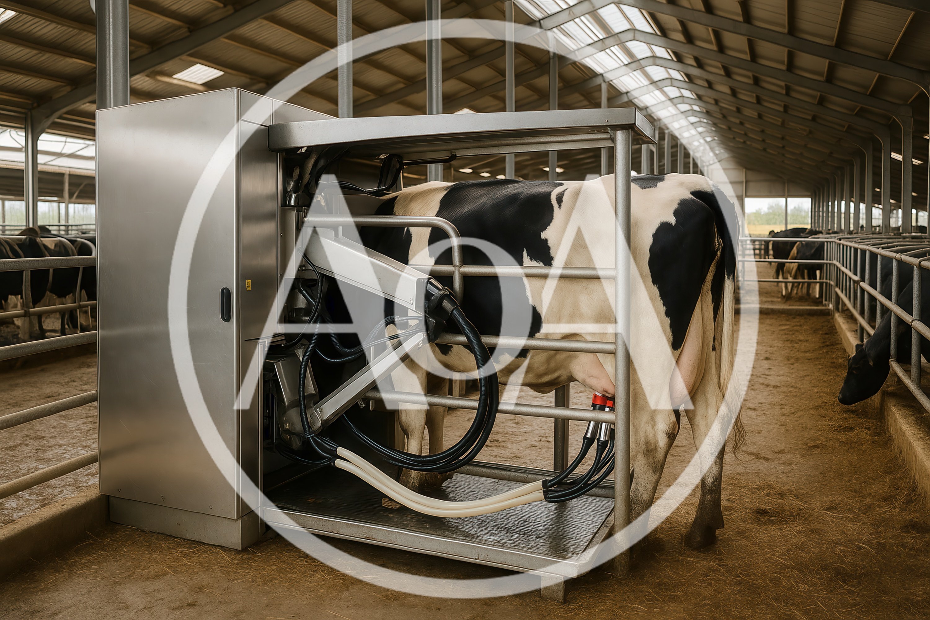 Automated Robotic Milking System In Modern Dairy Farm