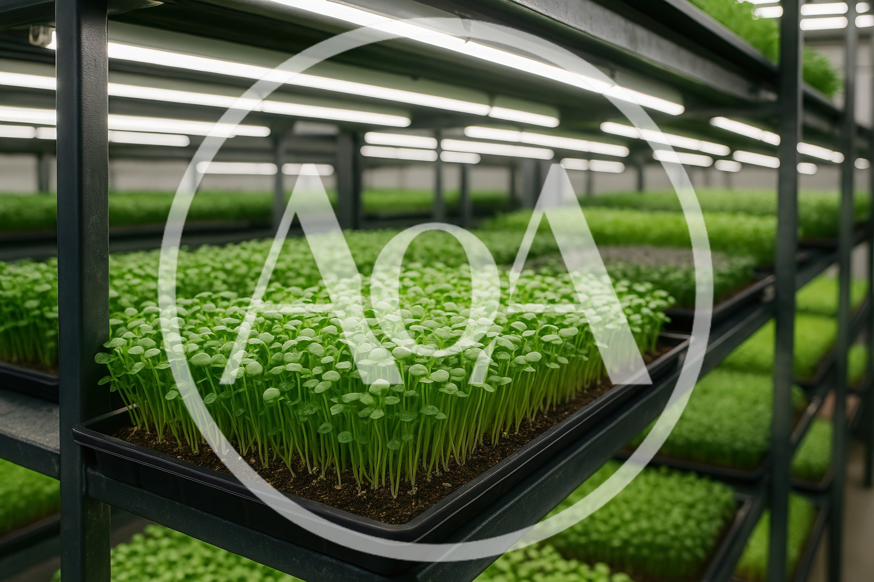 Vertical Farming Microgreens Growing In Indoor Facility
