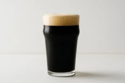Pint Of Dark Stout Beer With Creamy Head