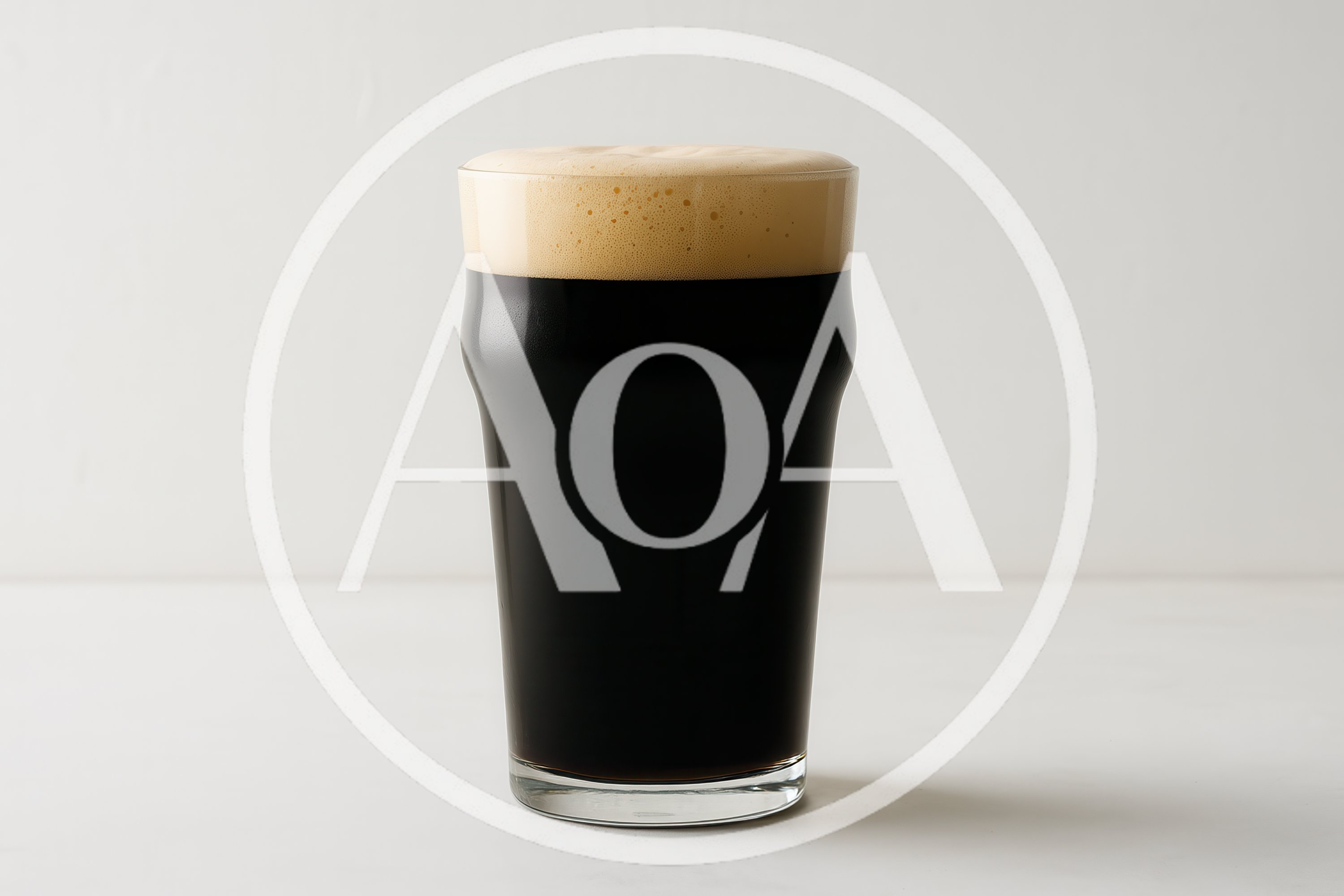 Pint Of Dark Stout Beer With Creamy Head