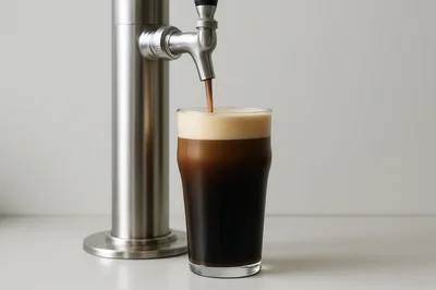 Nitro Cold Brew Coffee Pouring From Tap
