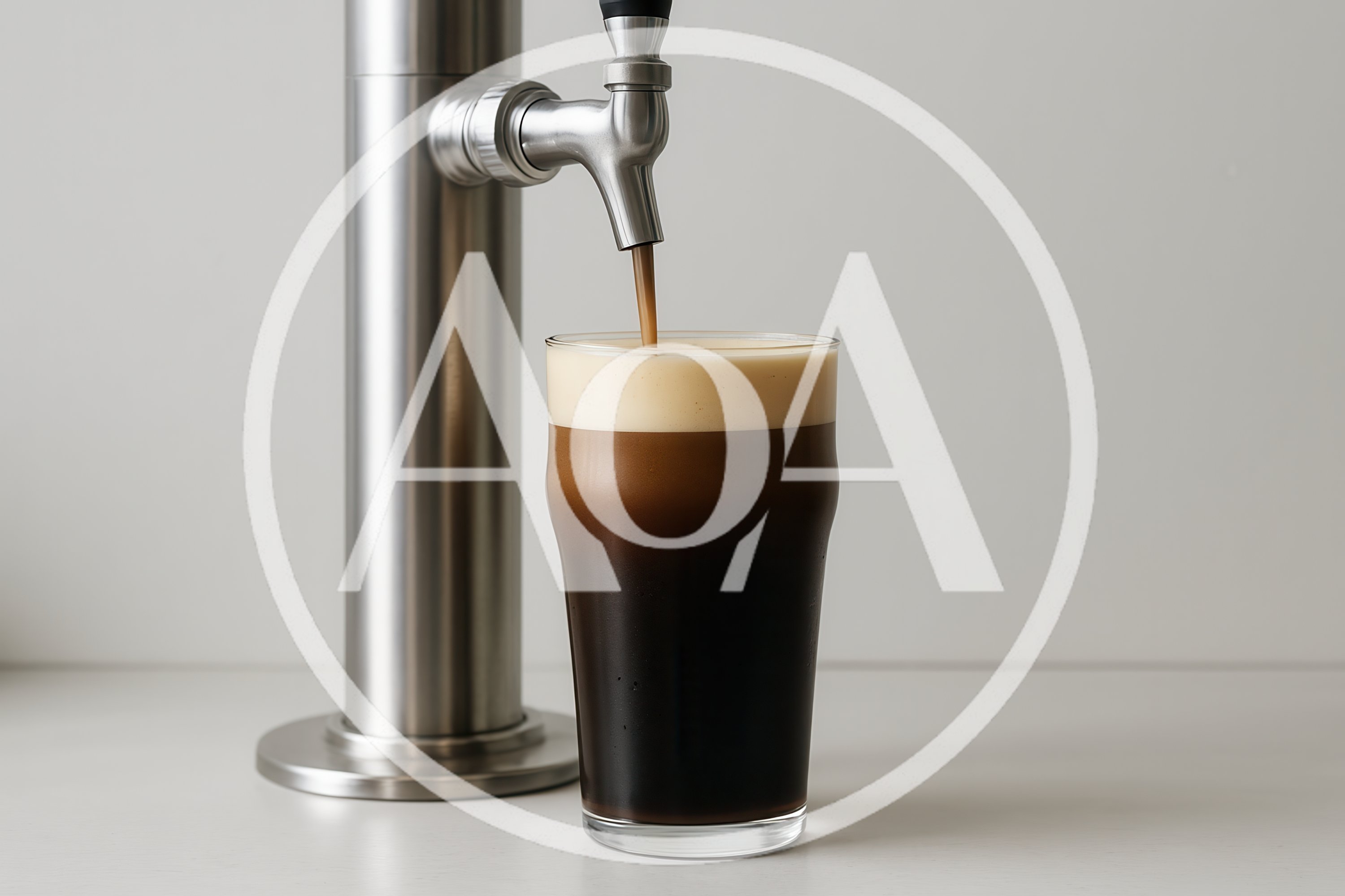 Nitro Cold Brew Coffee Pouring From Tap