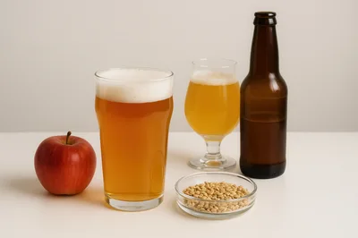 Craft Beer And Apple Cider With Grains