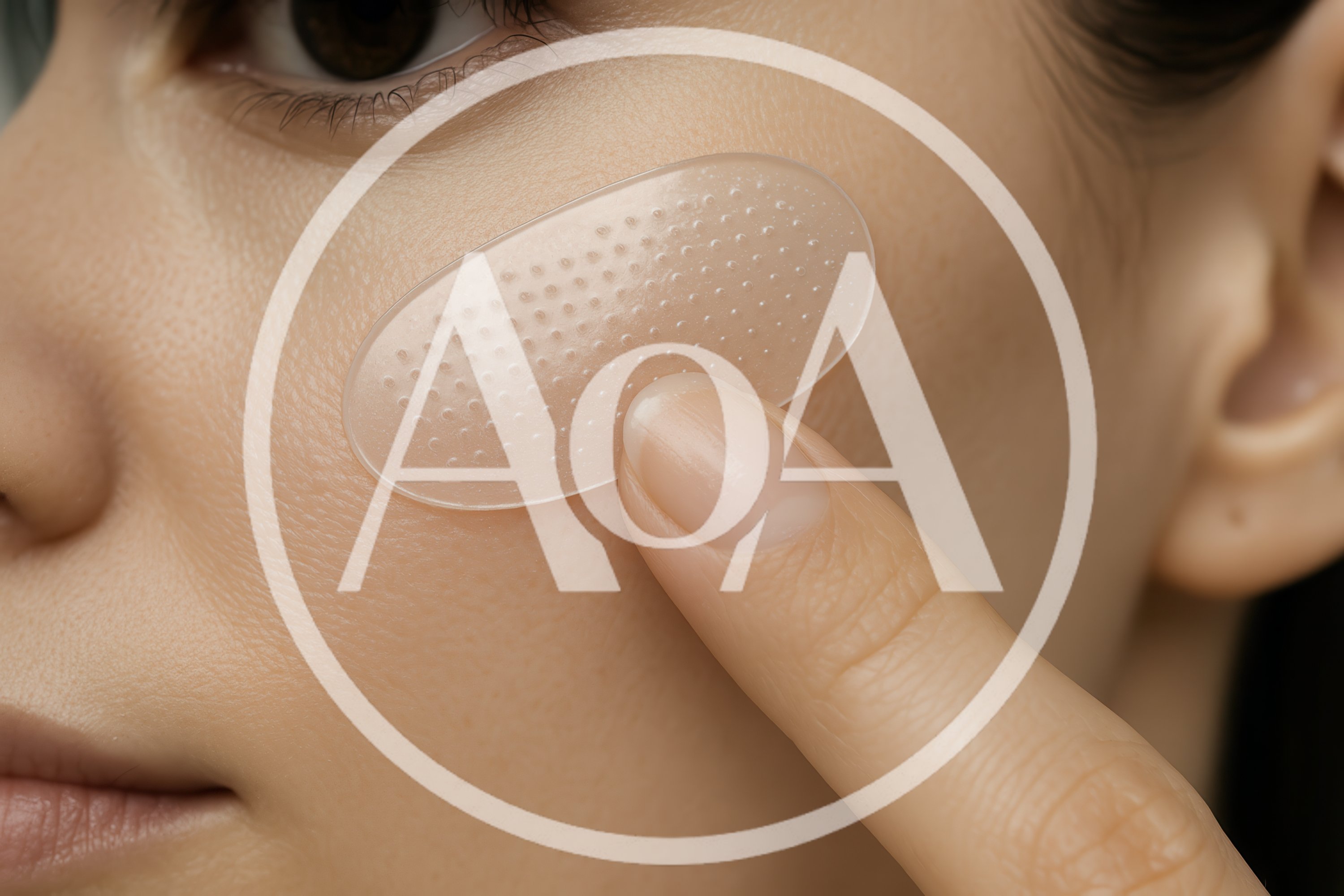 Woman Applying Microneedle Patch To Her Cheek