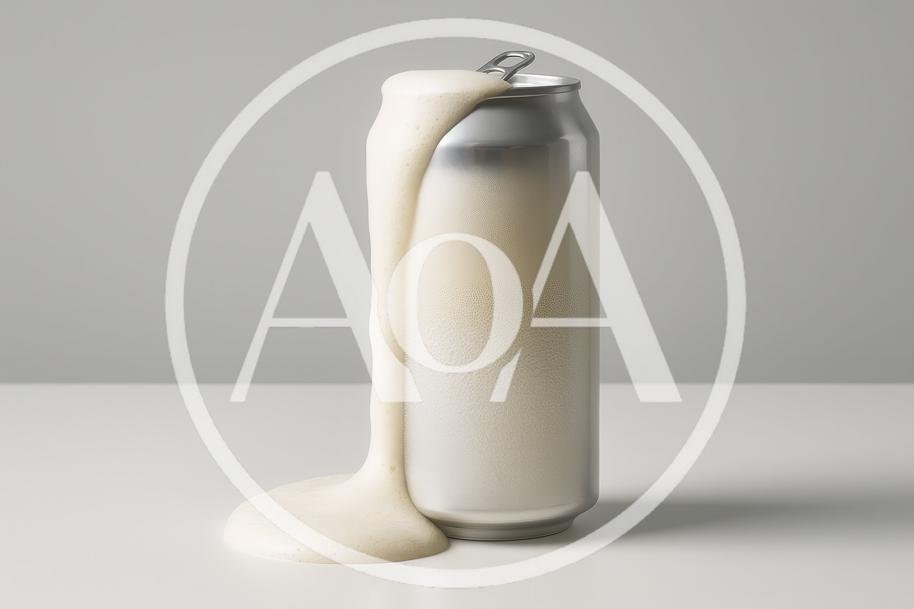 Foaming Beer Overflowing From A Silver Aluminum Can