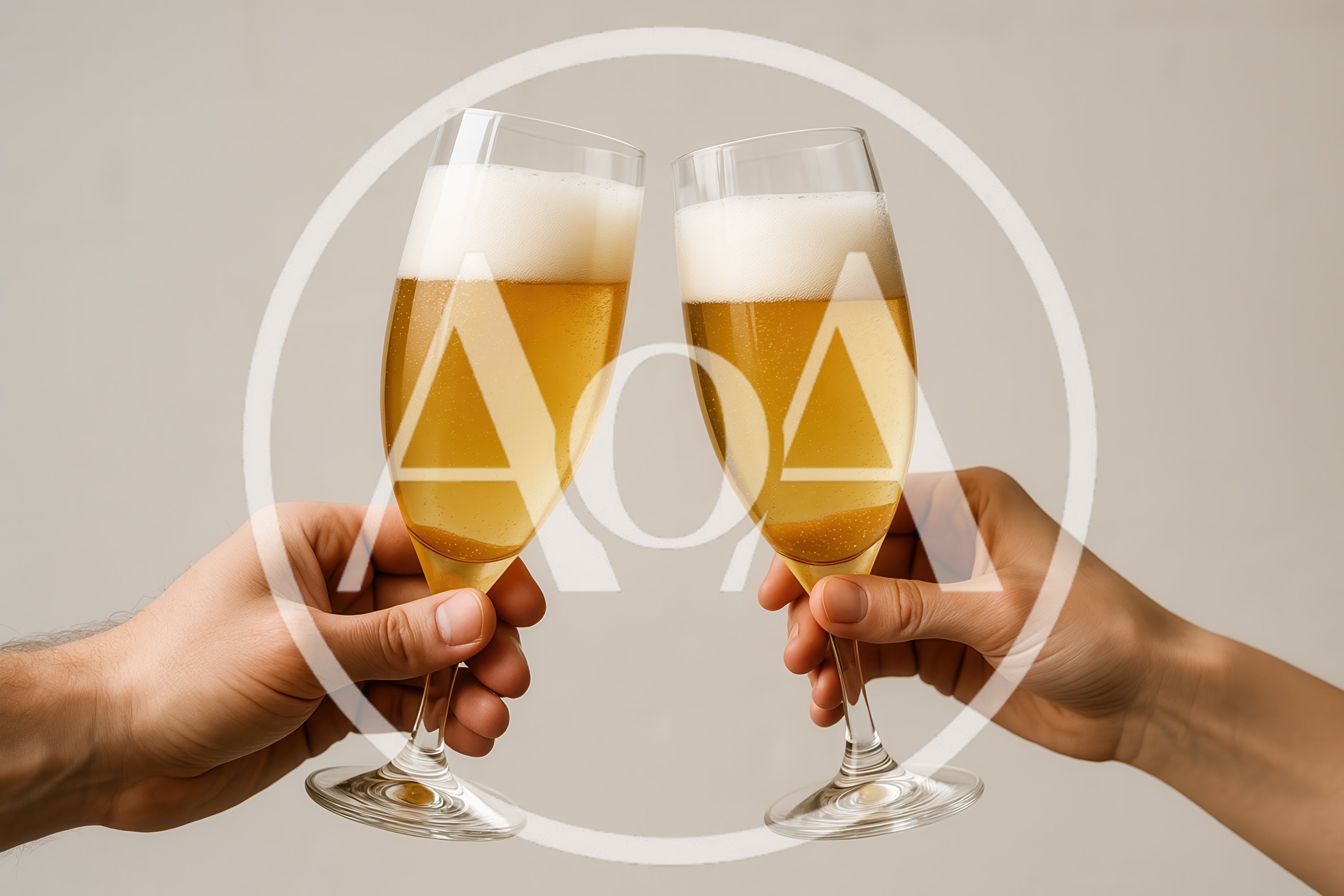 Two People Toasting With Champagne Flutes