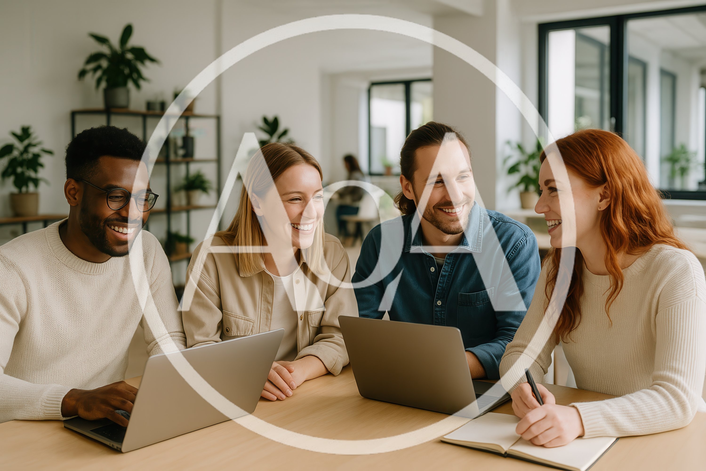 Diverse Professional Team Collaborating On Projects In Modern Office