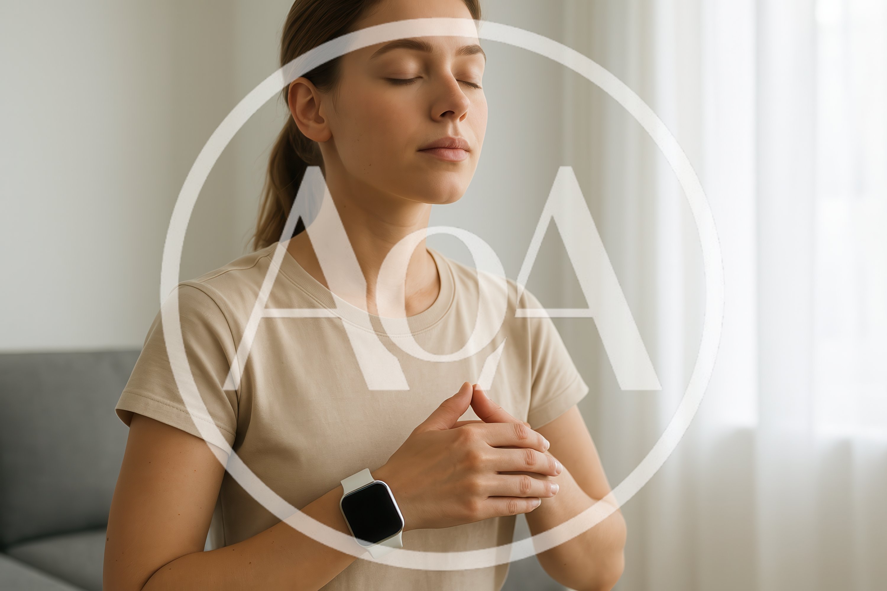 Young Woman Practicing Mindfulness Meditation At Home
