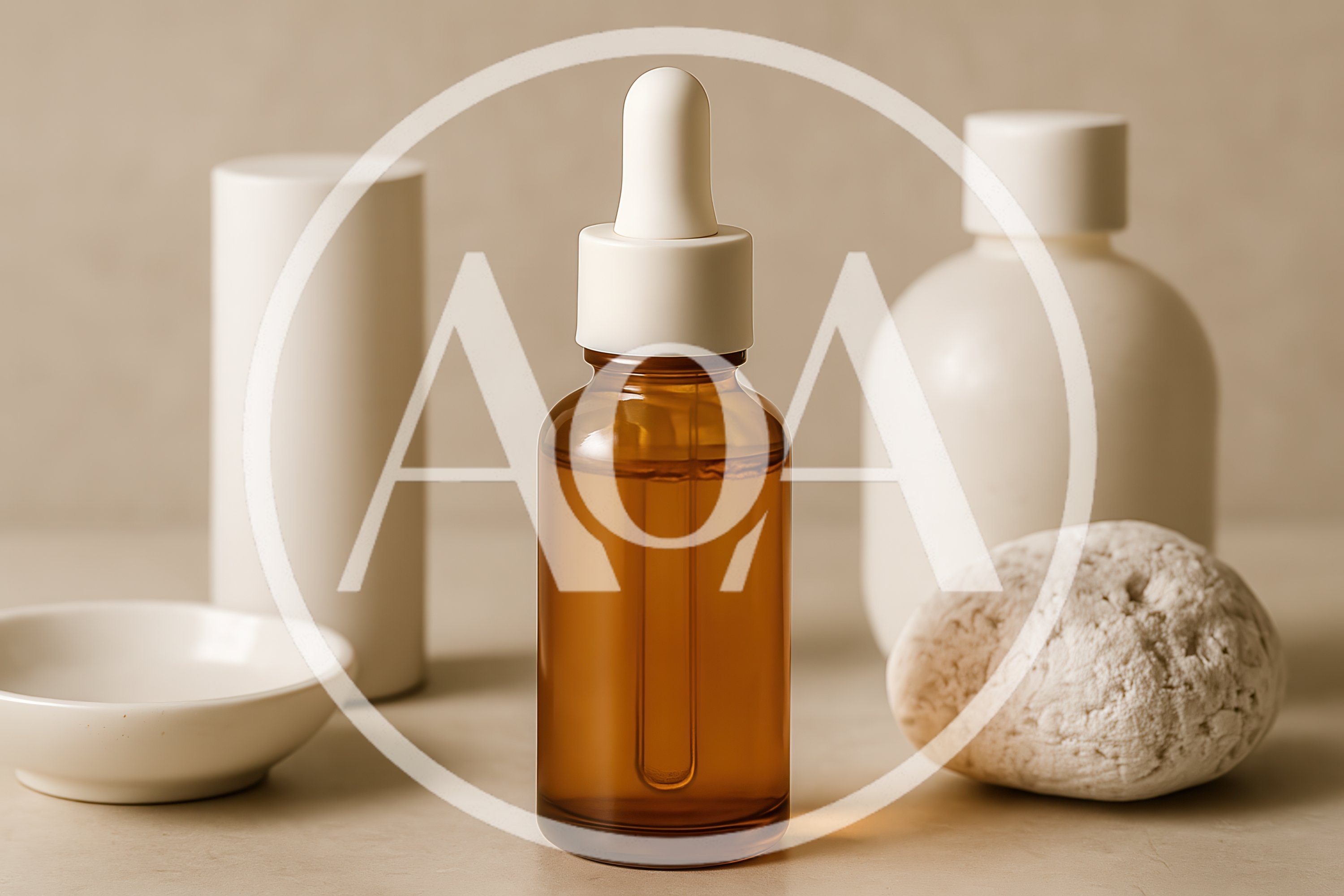 Amber Glass Dropper Bottle With Skincare Products
