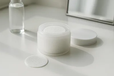 White Skincare Cotton Pads In A Jar