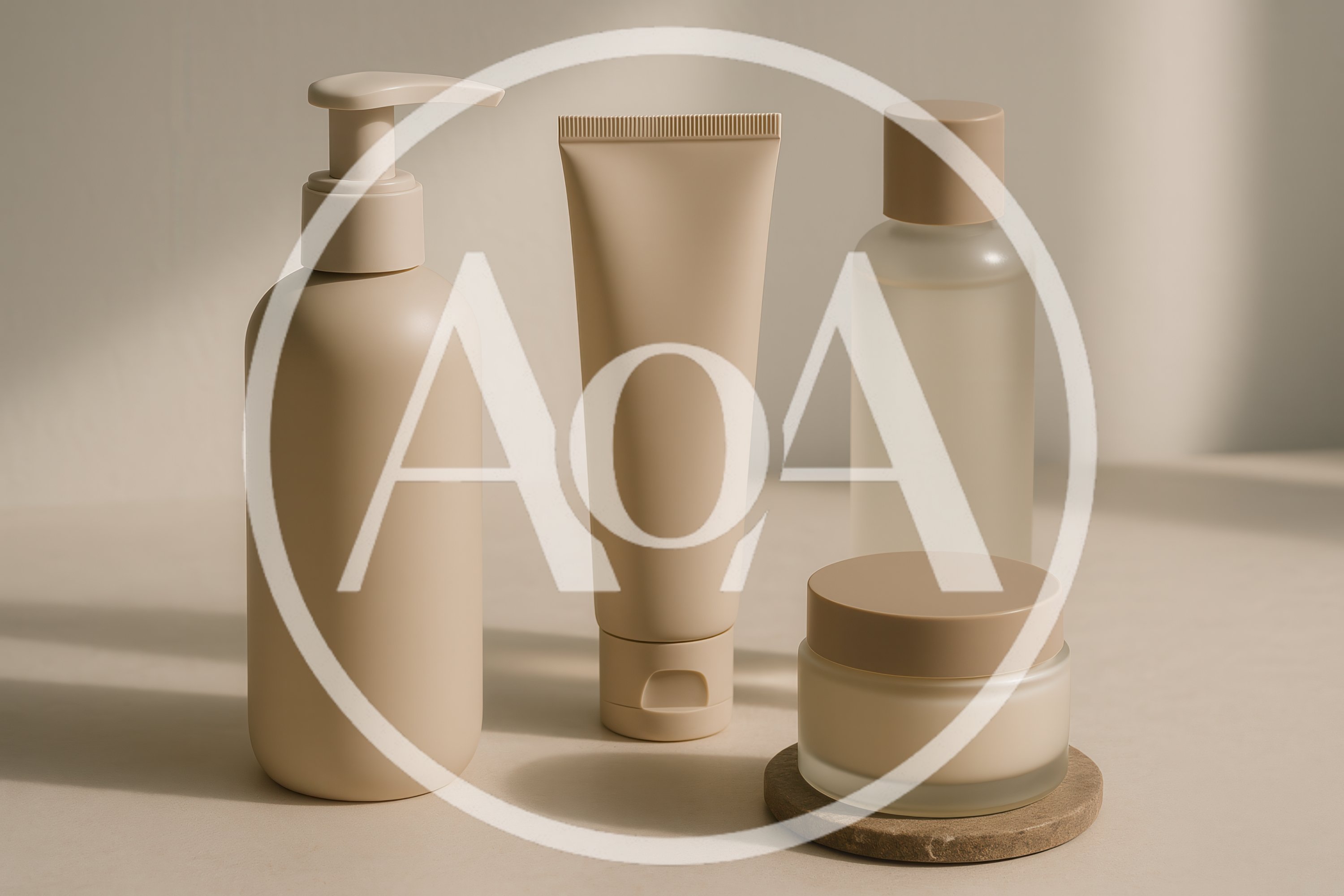 Minimalist Skincare Product Set On Neutral Background